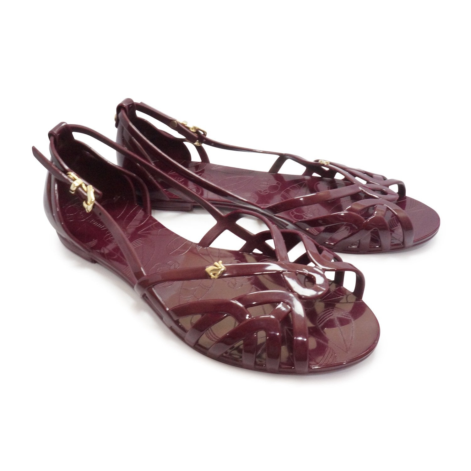 Amelie All the Way Flat Slingbacks Dark Red