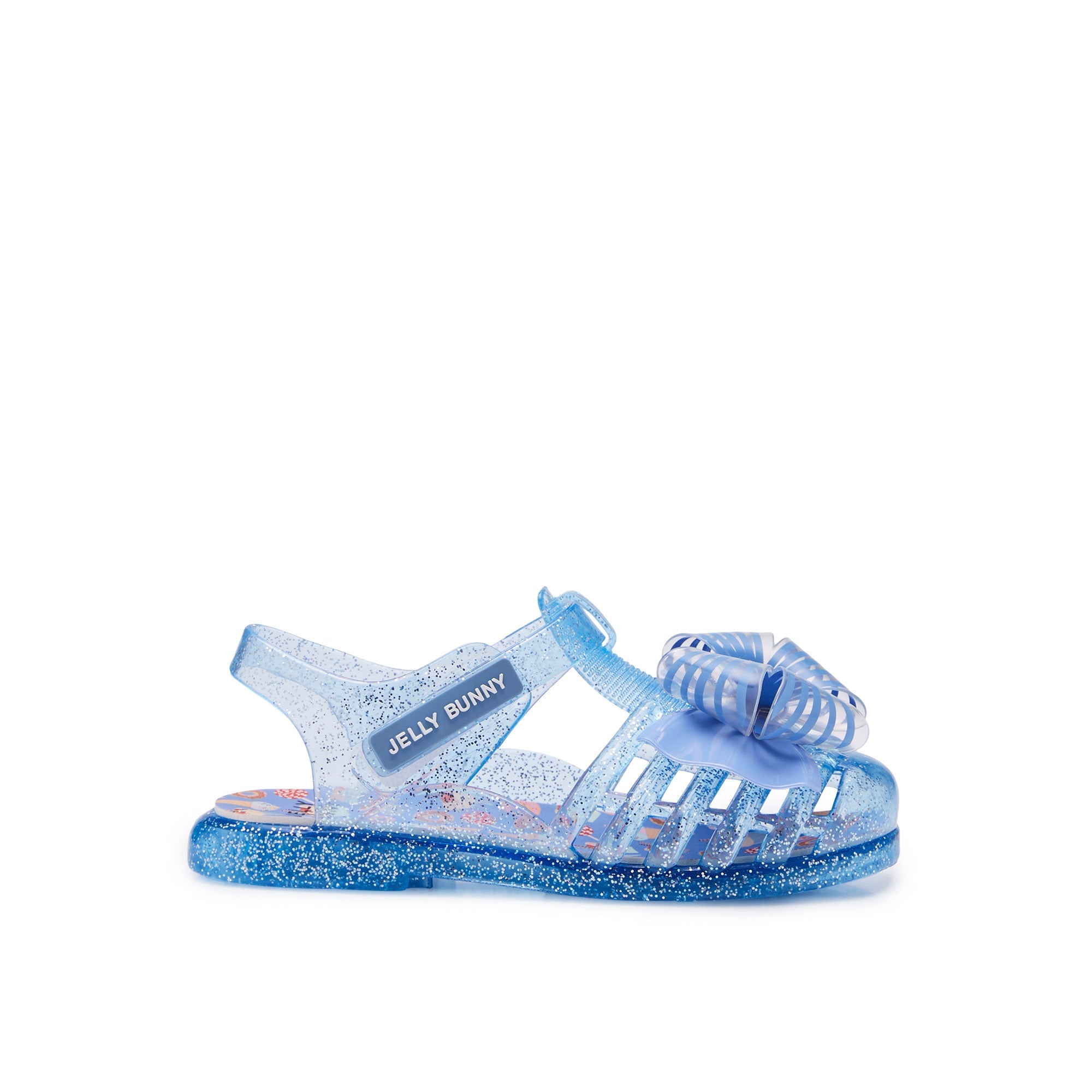 JB Seda Kids Flat Slingbacks For Girls Glitter Blue