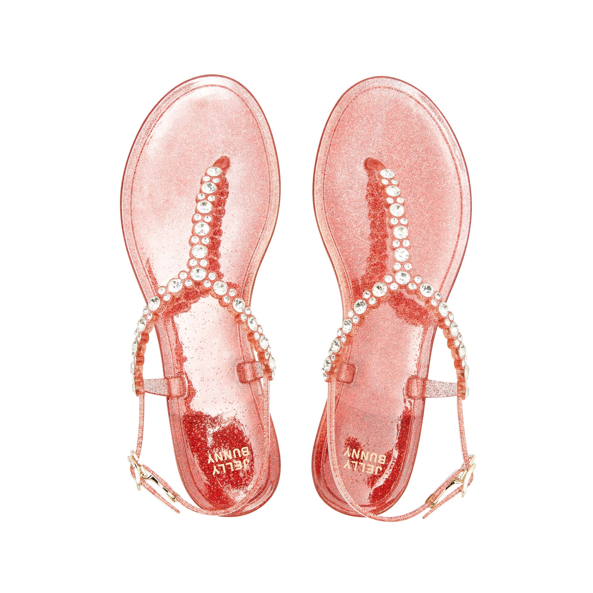 Amil Flat Slingbacks Glitter Red