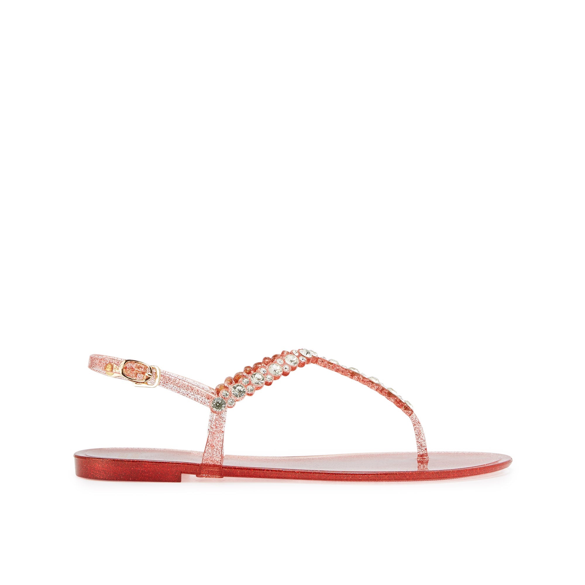 Amil Flat Slingbacks Glitter Red