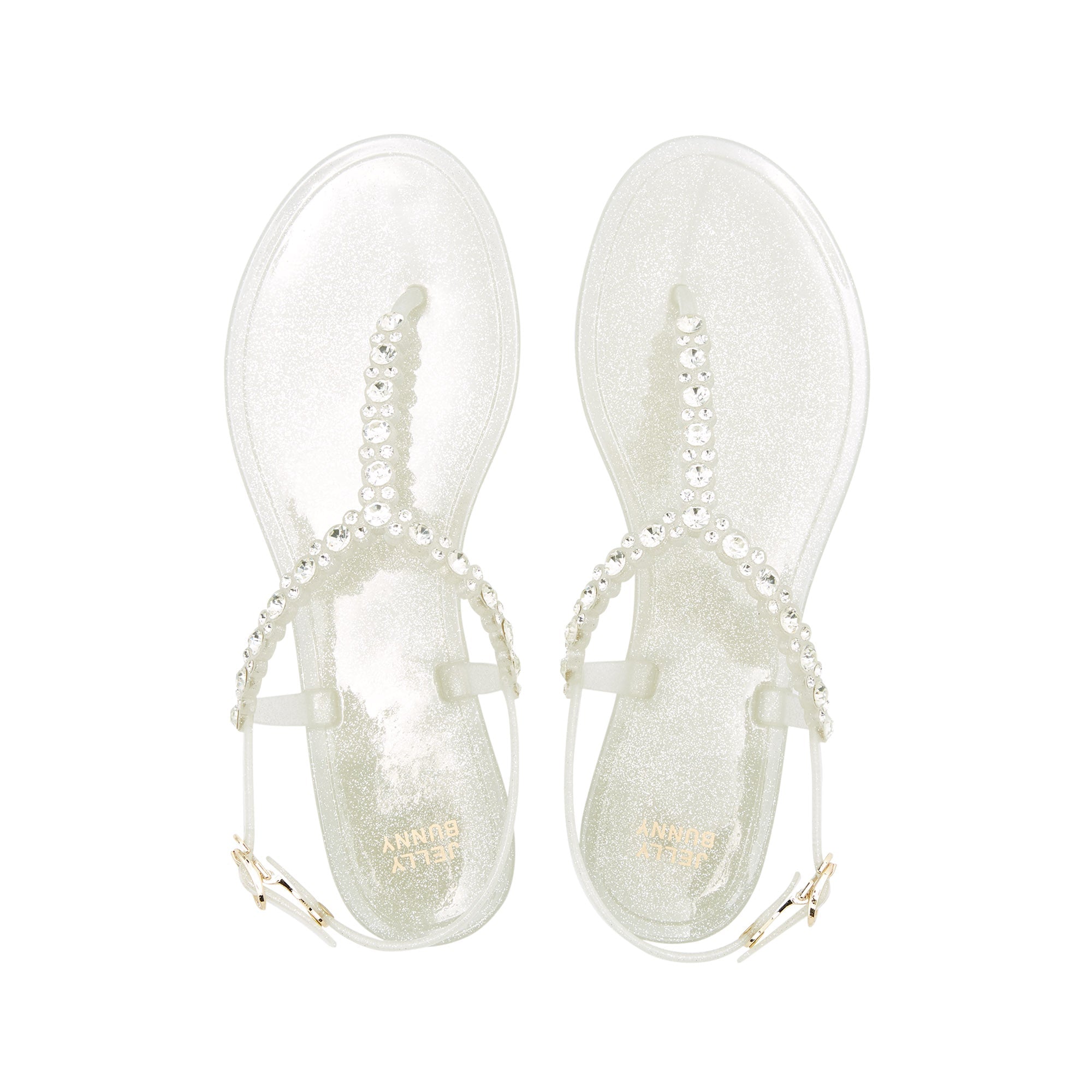 Amil Flat Slingbacks Glitter White