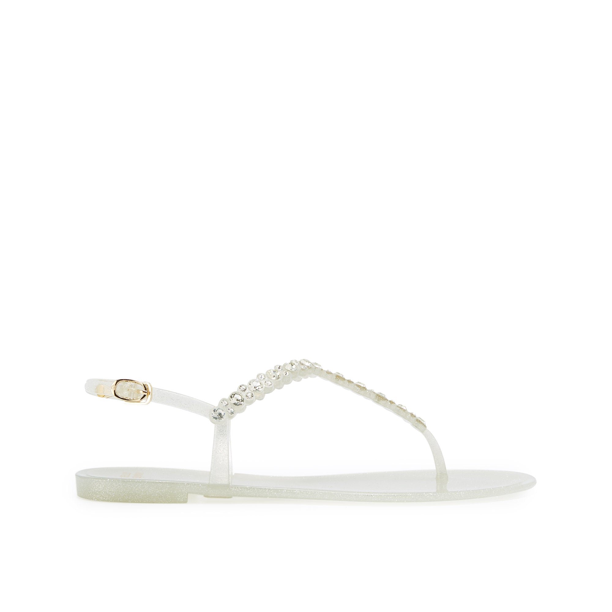 Amil Flat Slingbacks Glitter White