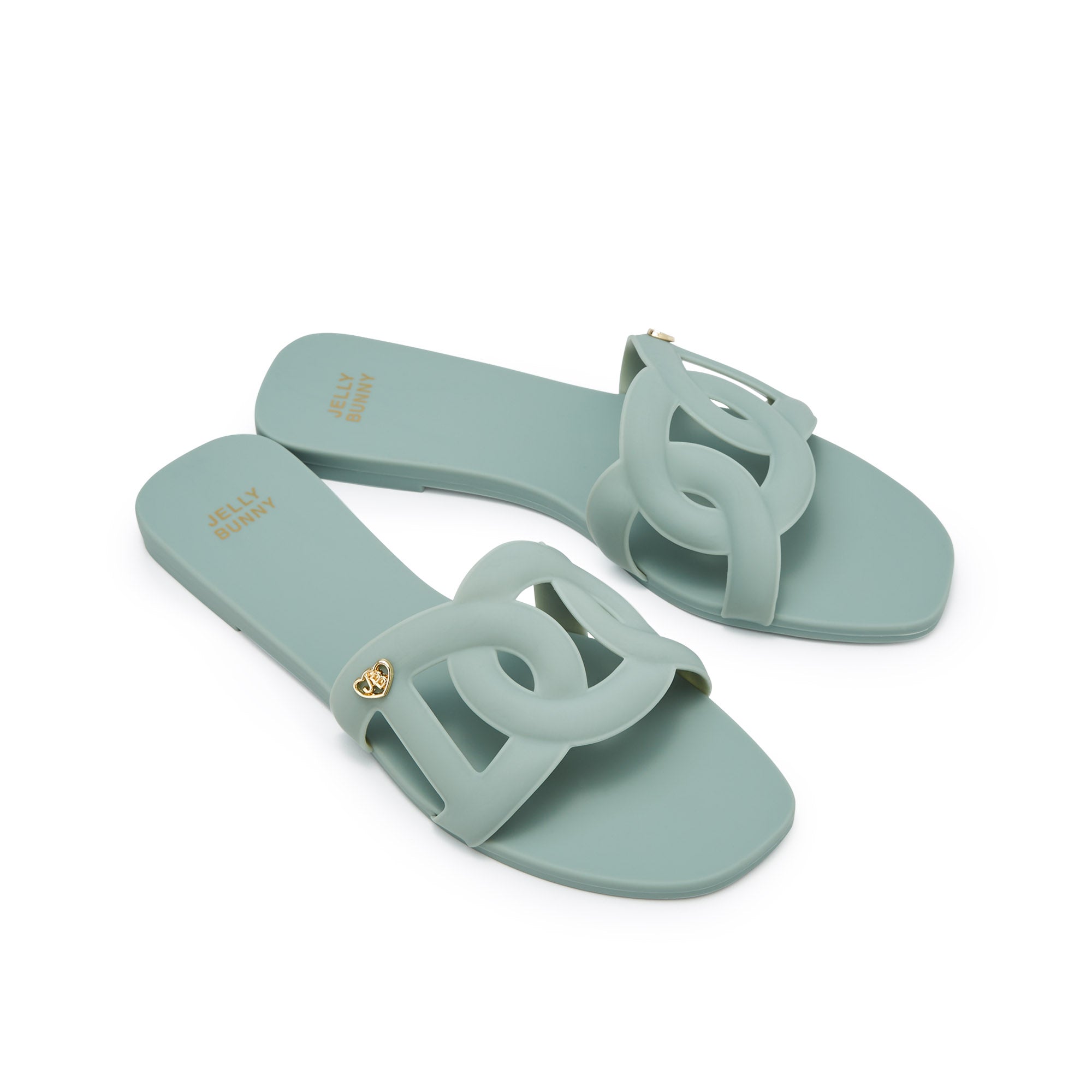 Grease Glis Flat Sandals Green