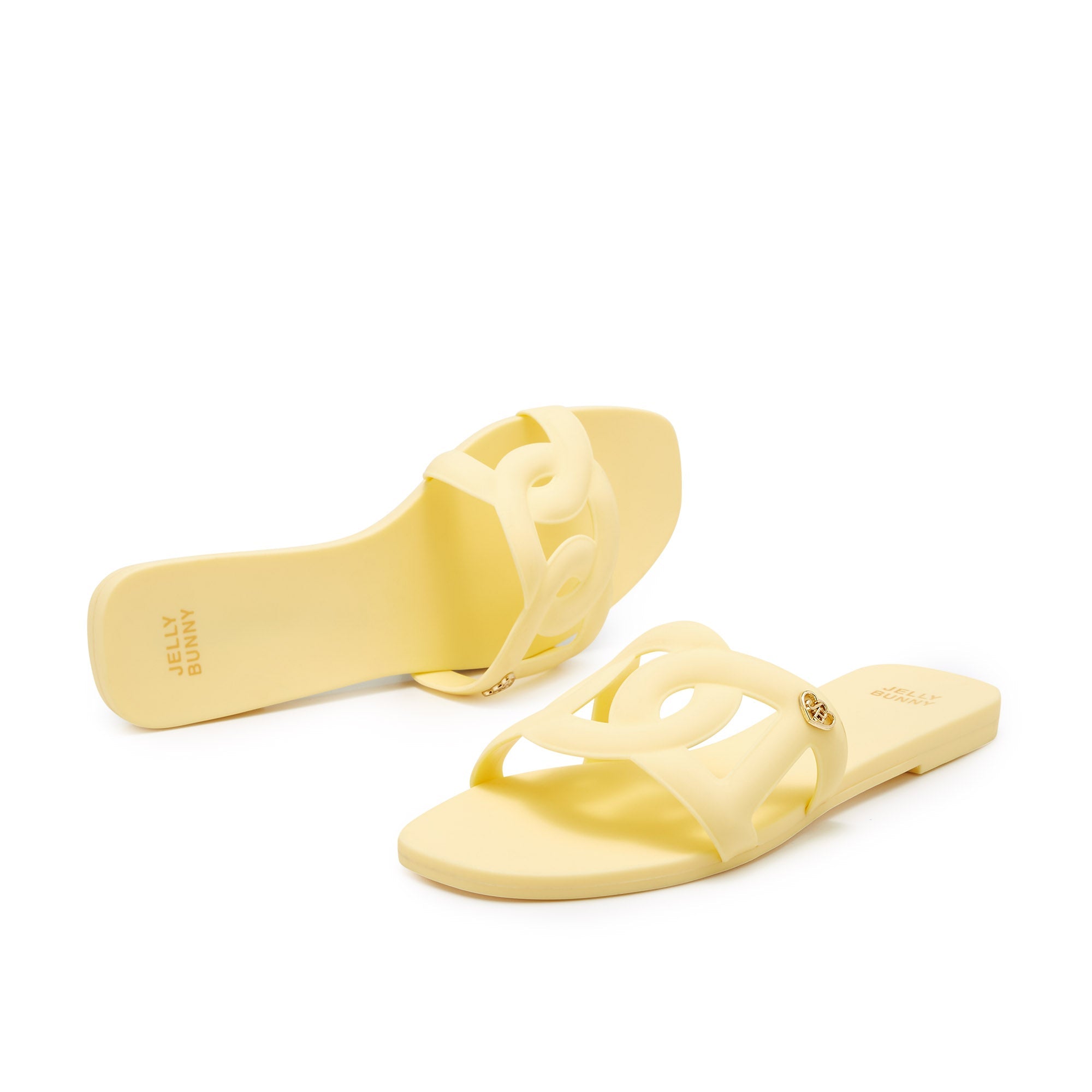 Grease Glis Flat Sandals Yellow