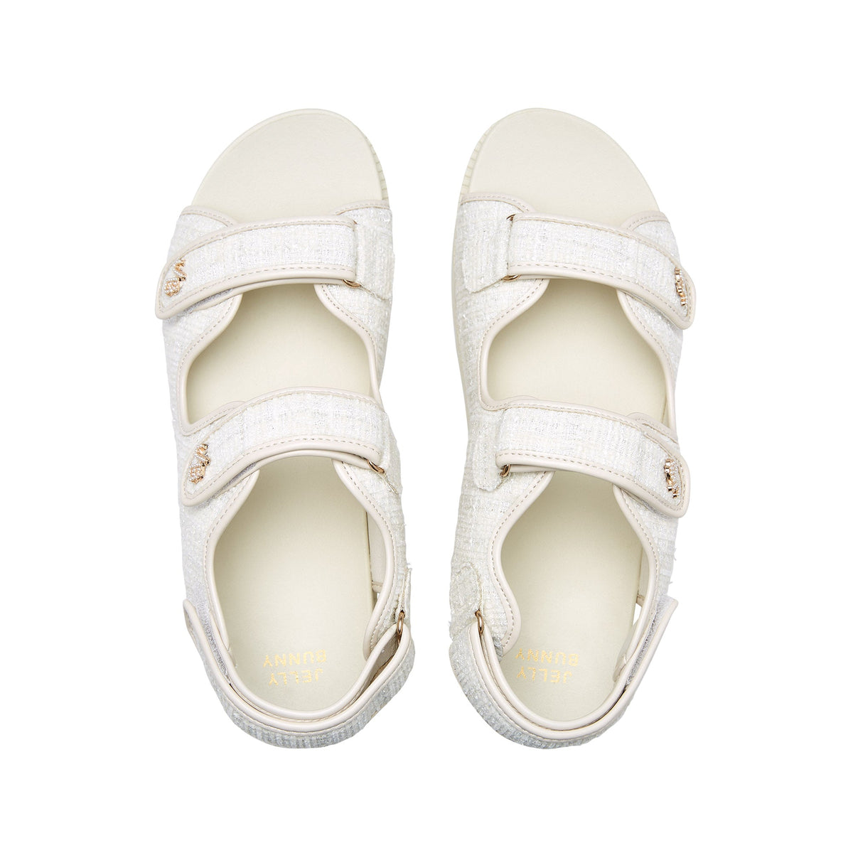 Cassidy Flats Sandals Shoes White Jelly Bunny MY
