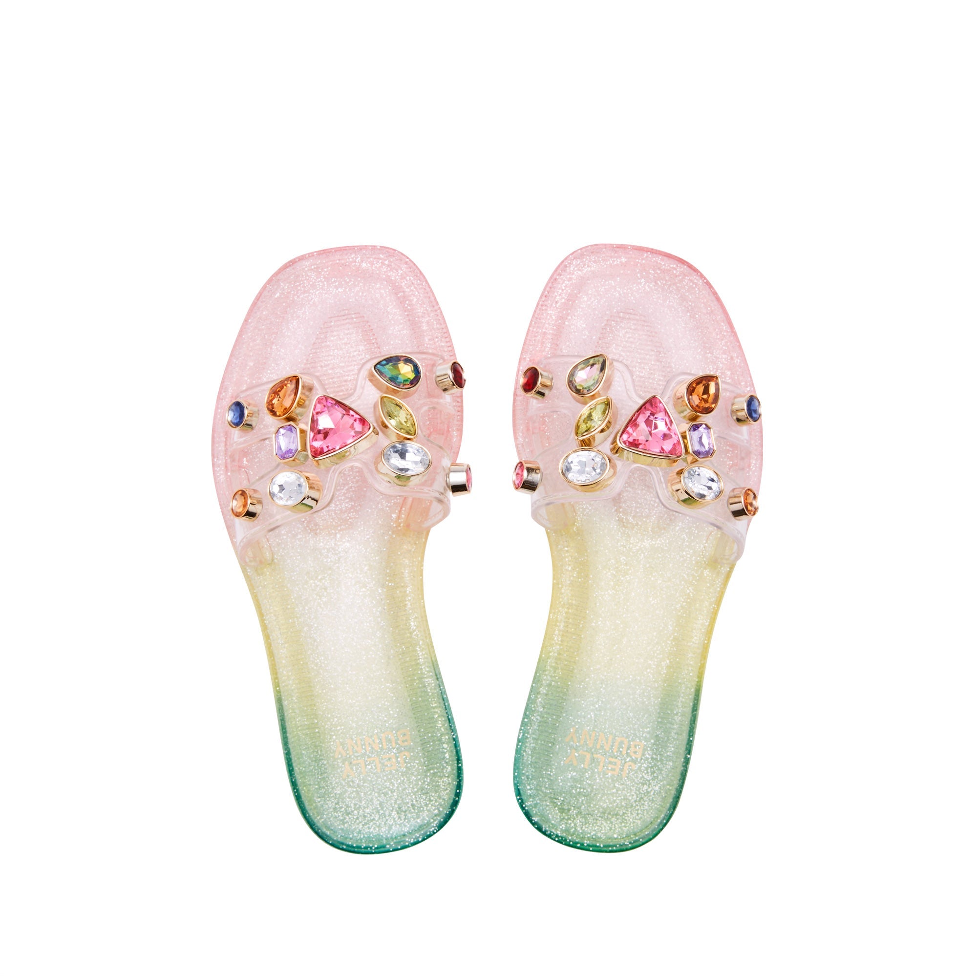 Mini Donna Flat Sandals Glitter Green