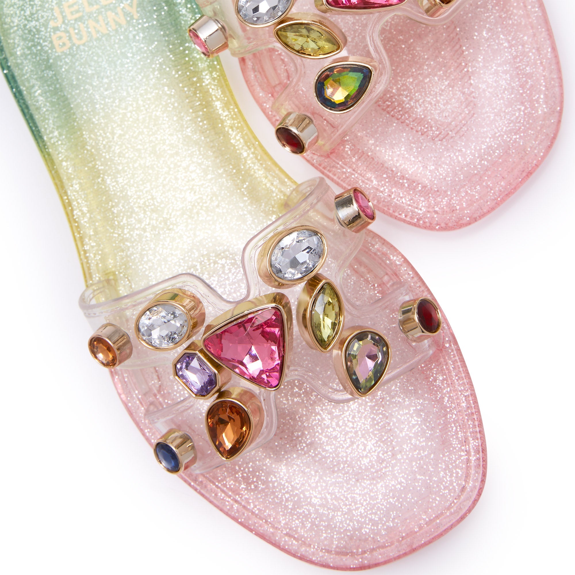 Mini Donna Flat Sandals Glitter Green