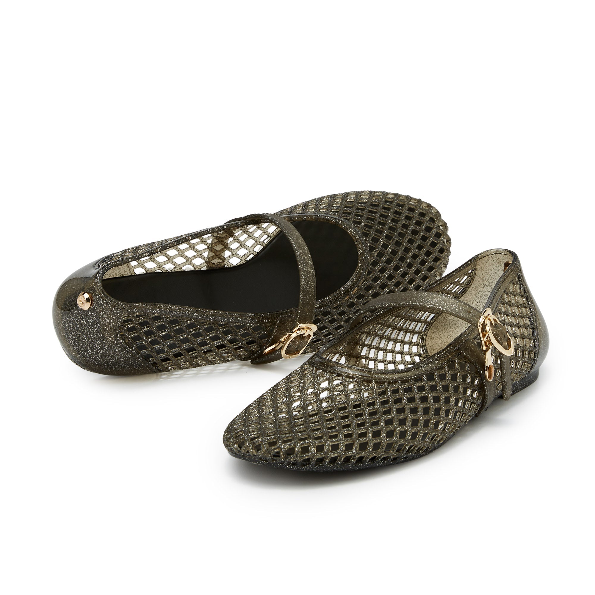 Pascal Flat Mary Janes Glitter Black