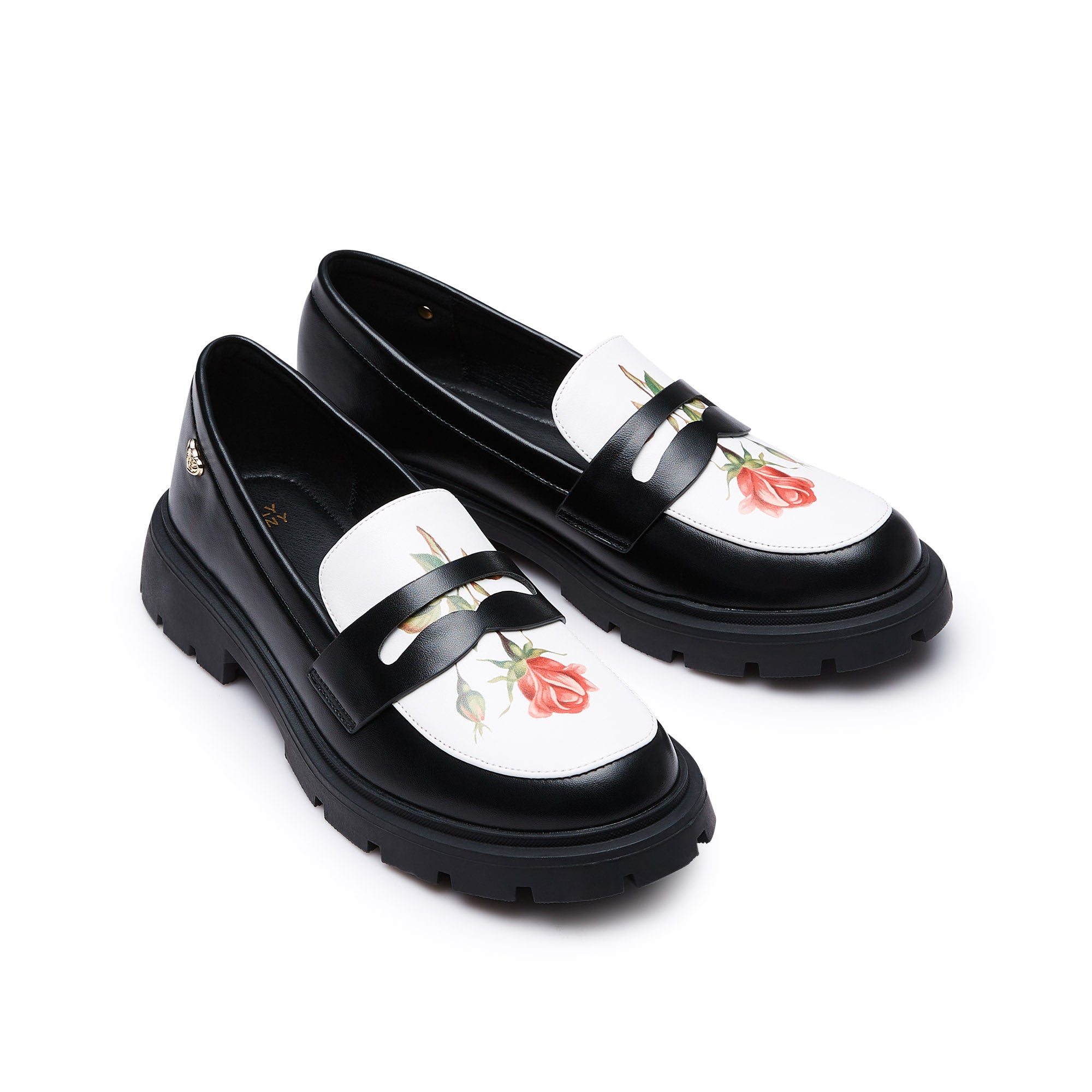 Caden Rose Platform Loafers Black