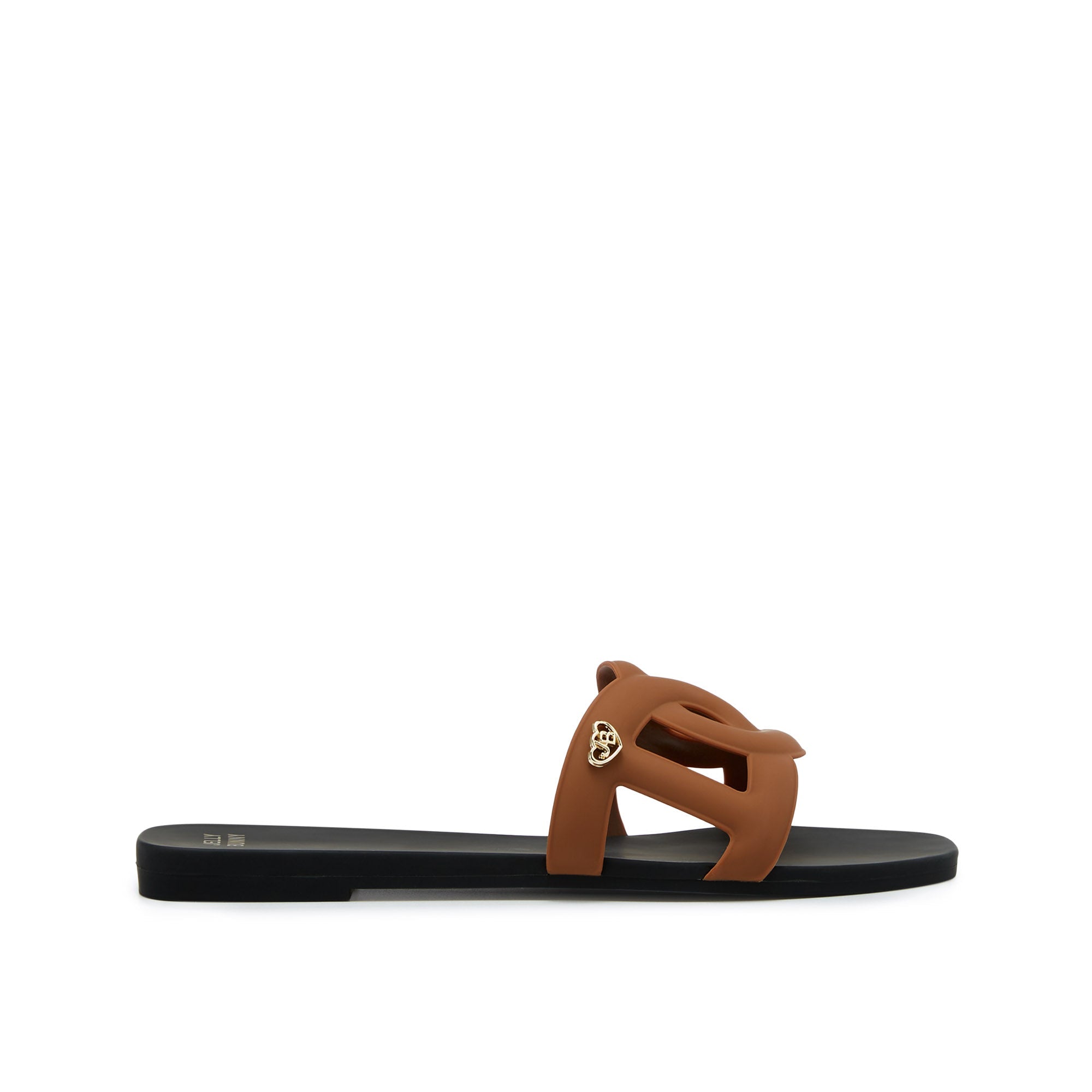 GRASE TWO TONE Flat Sandals Black