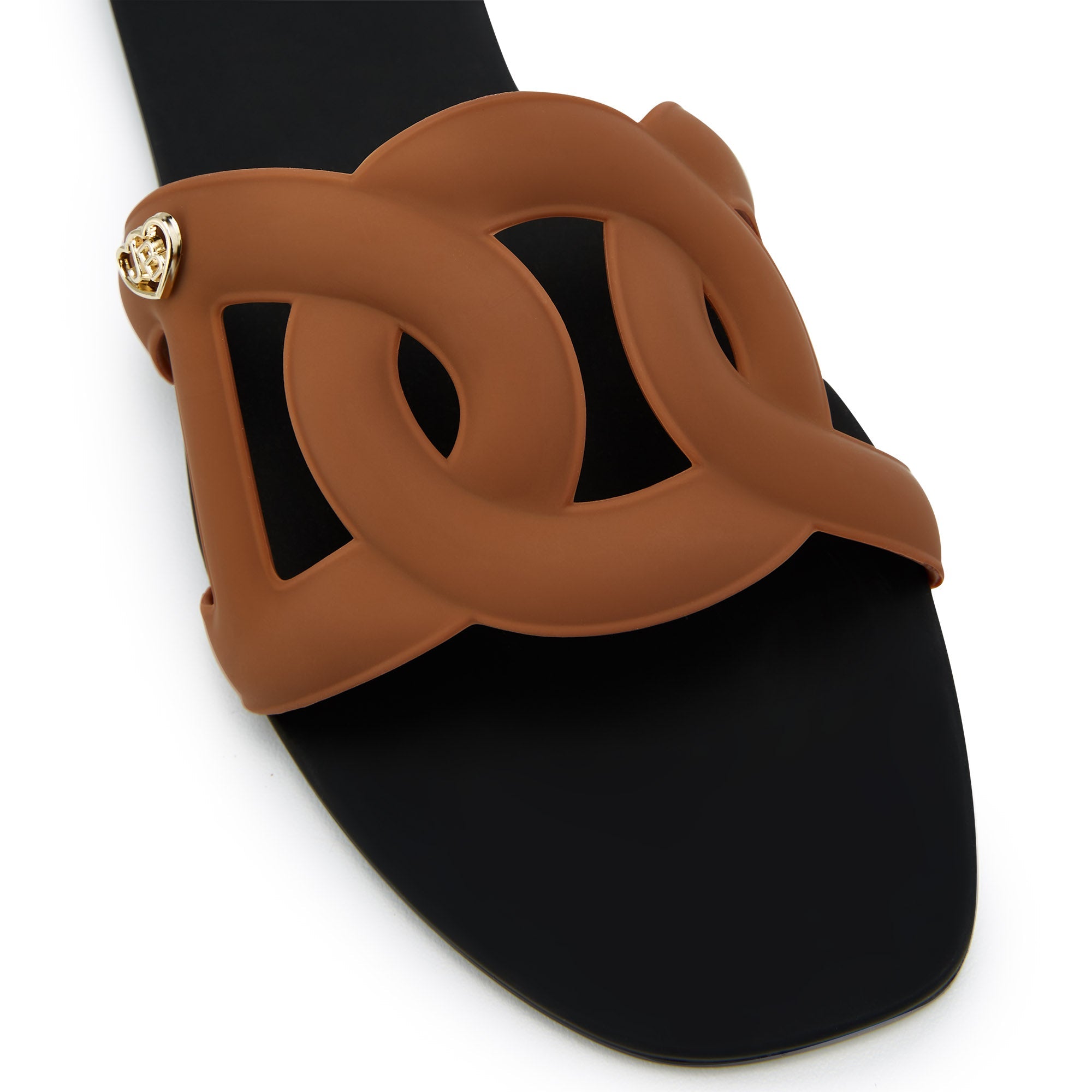 GRASE TWO TONE Flat Sandals Black