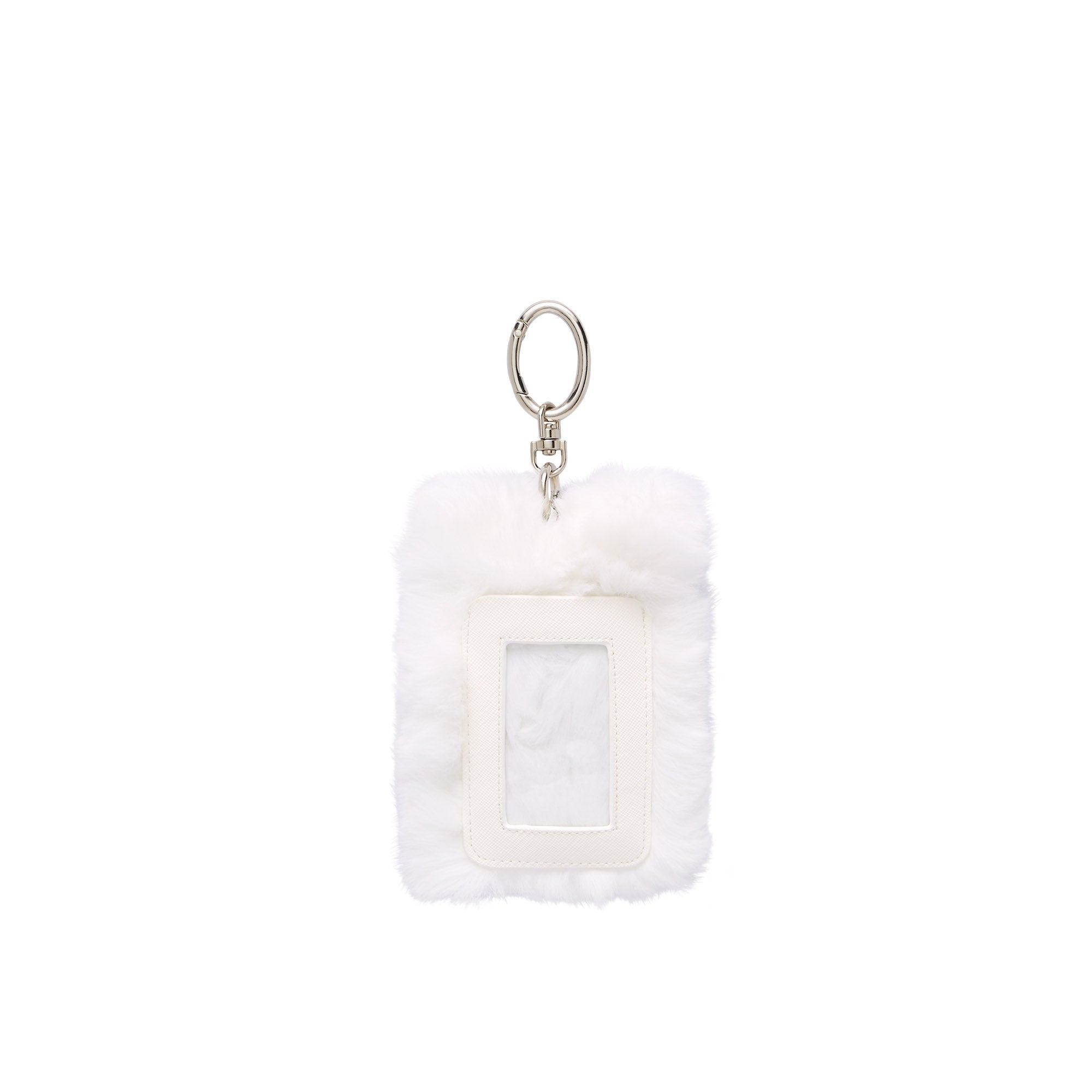 Poodle PomPom Keychain White