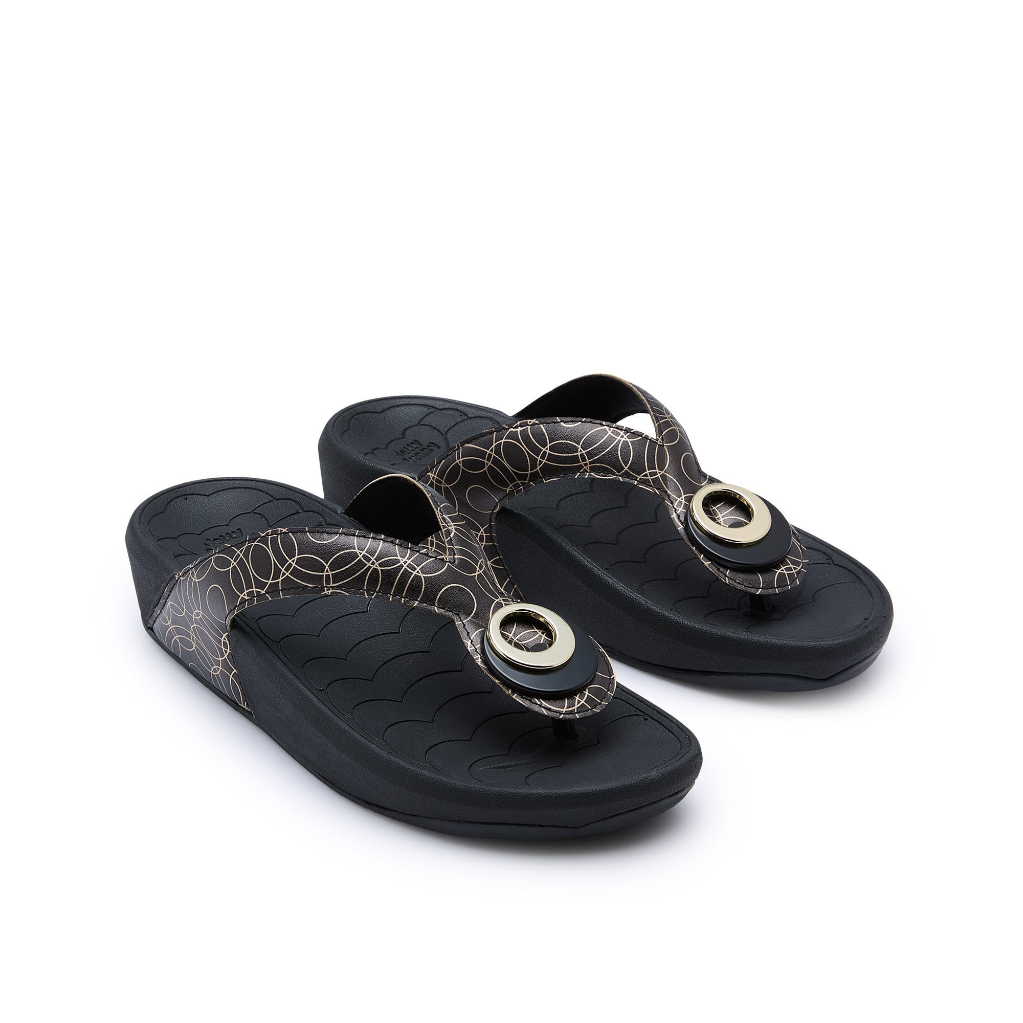 Bunny Twist Chiharu Flip Flops Black