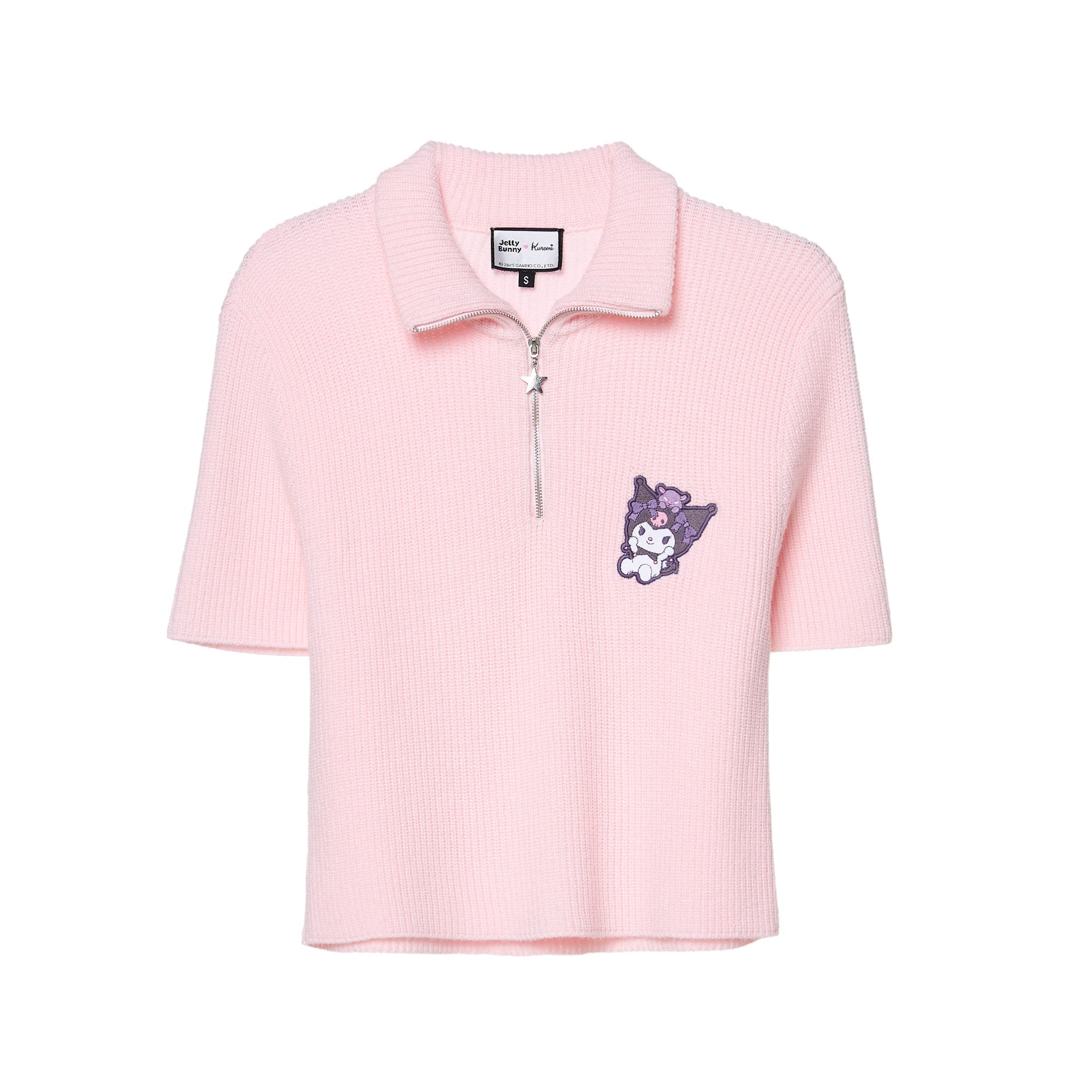Kuromi Knitted Short Sleeve Top Pink