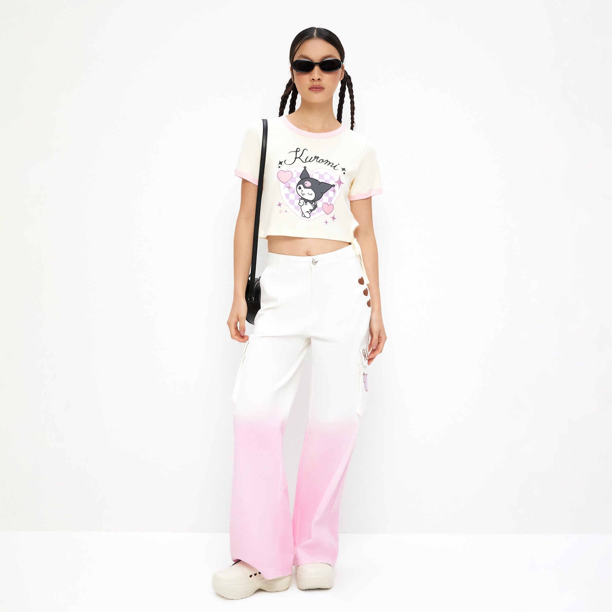 Kuromi Crop T-Shirt Cream