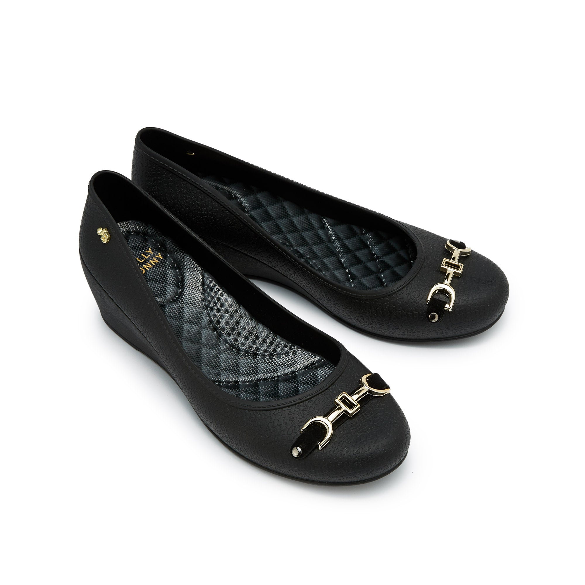 CAREN1505 ANGELIKA Wedge Ballerinas Black
