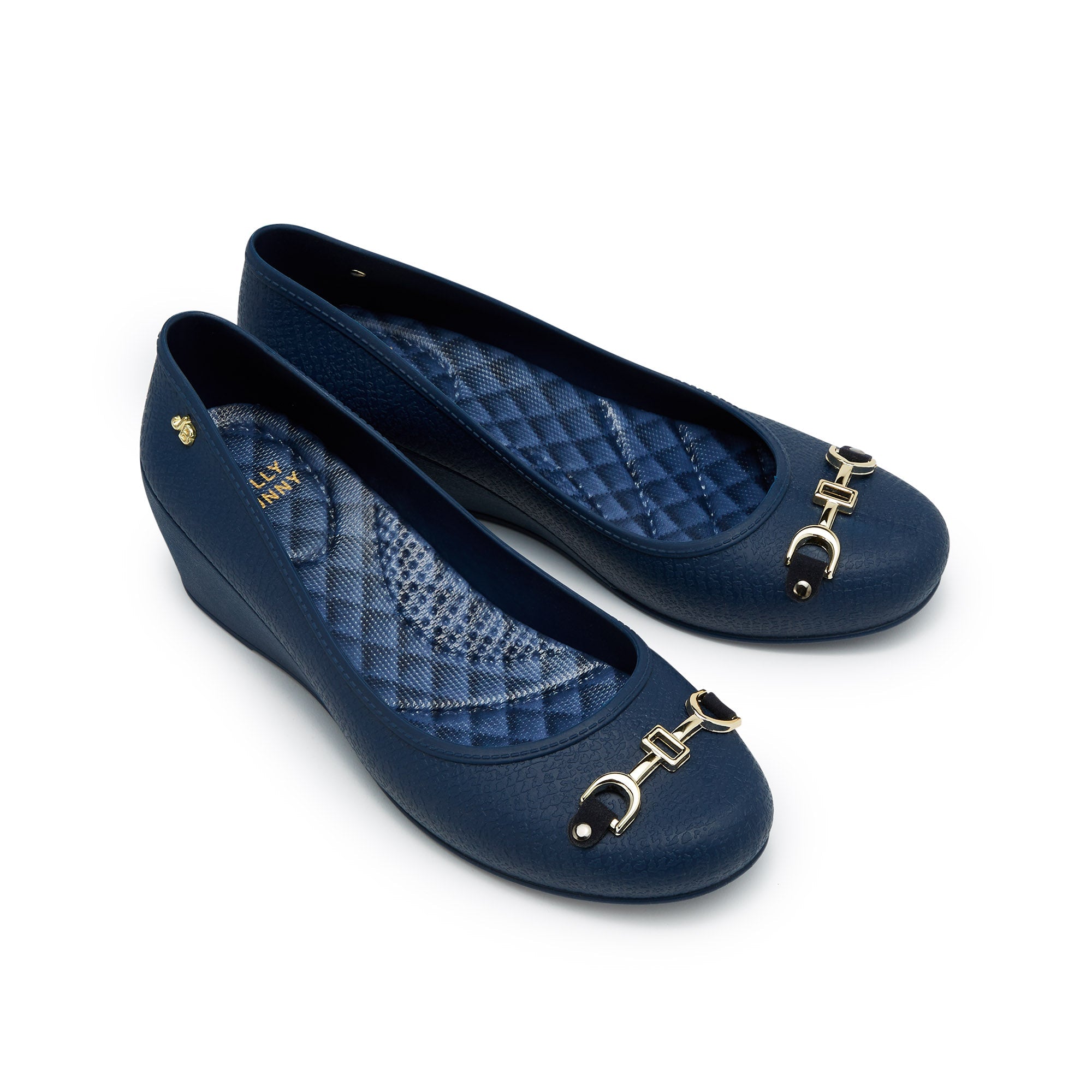 CAREN1505 ANGELIKA Wedge Ballerinas Navy