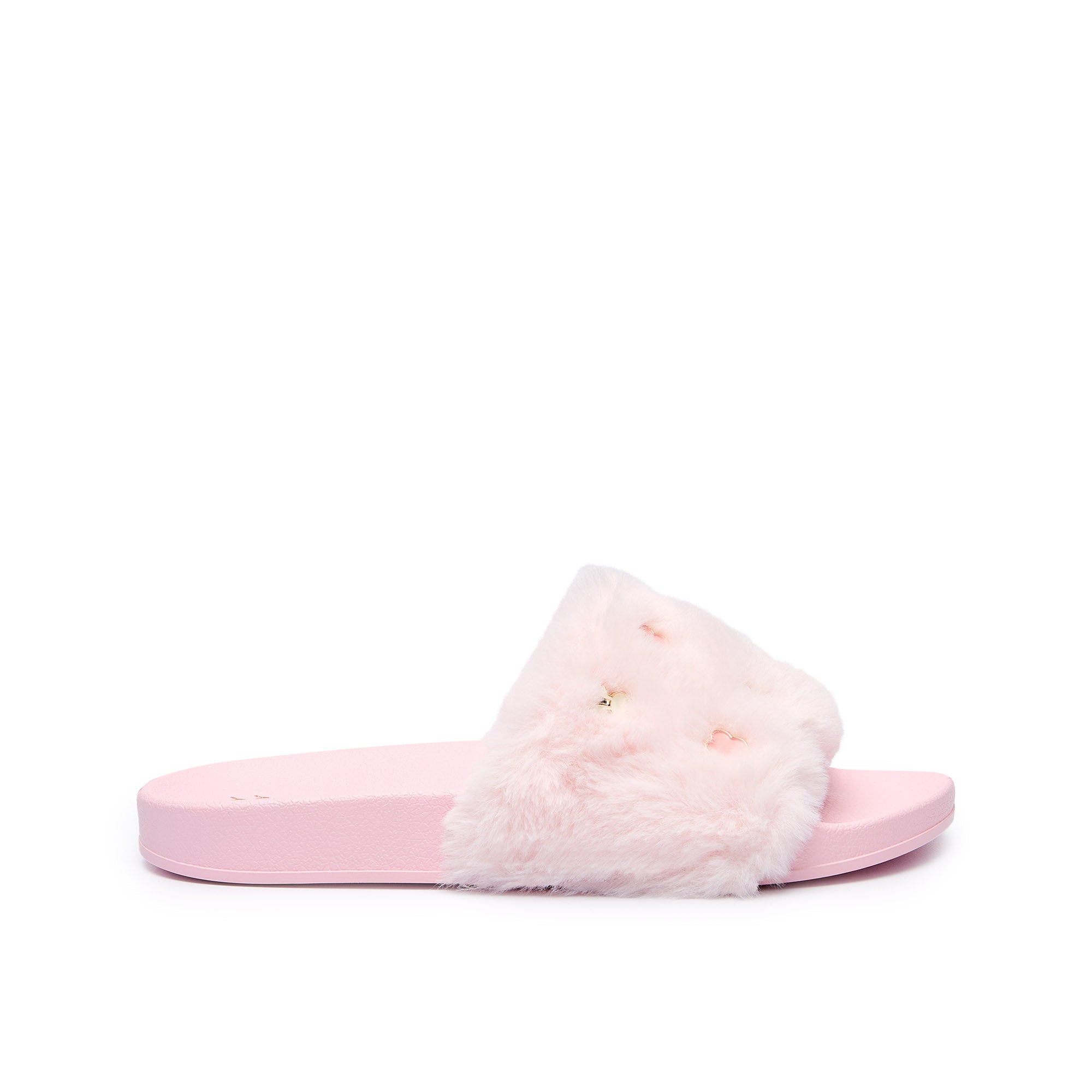 Slide Fur Daba Flat Sandals Light Pink