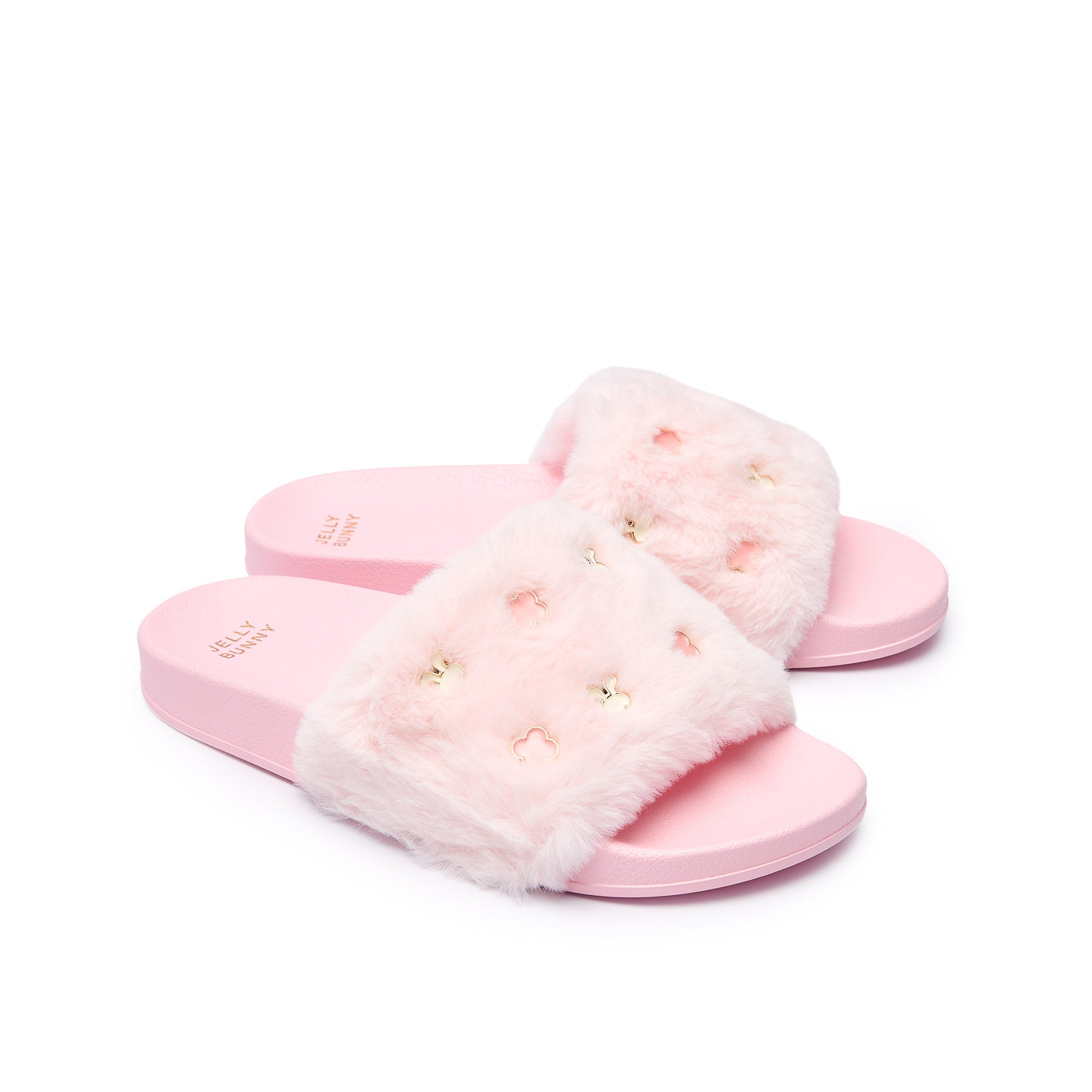 Slide Fur Daba Flat Sandals Light Pink