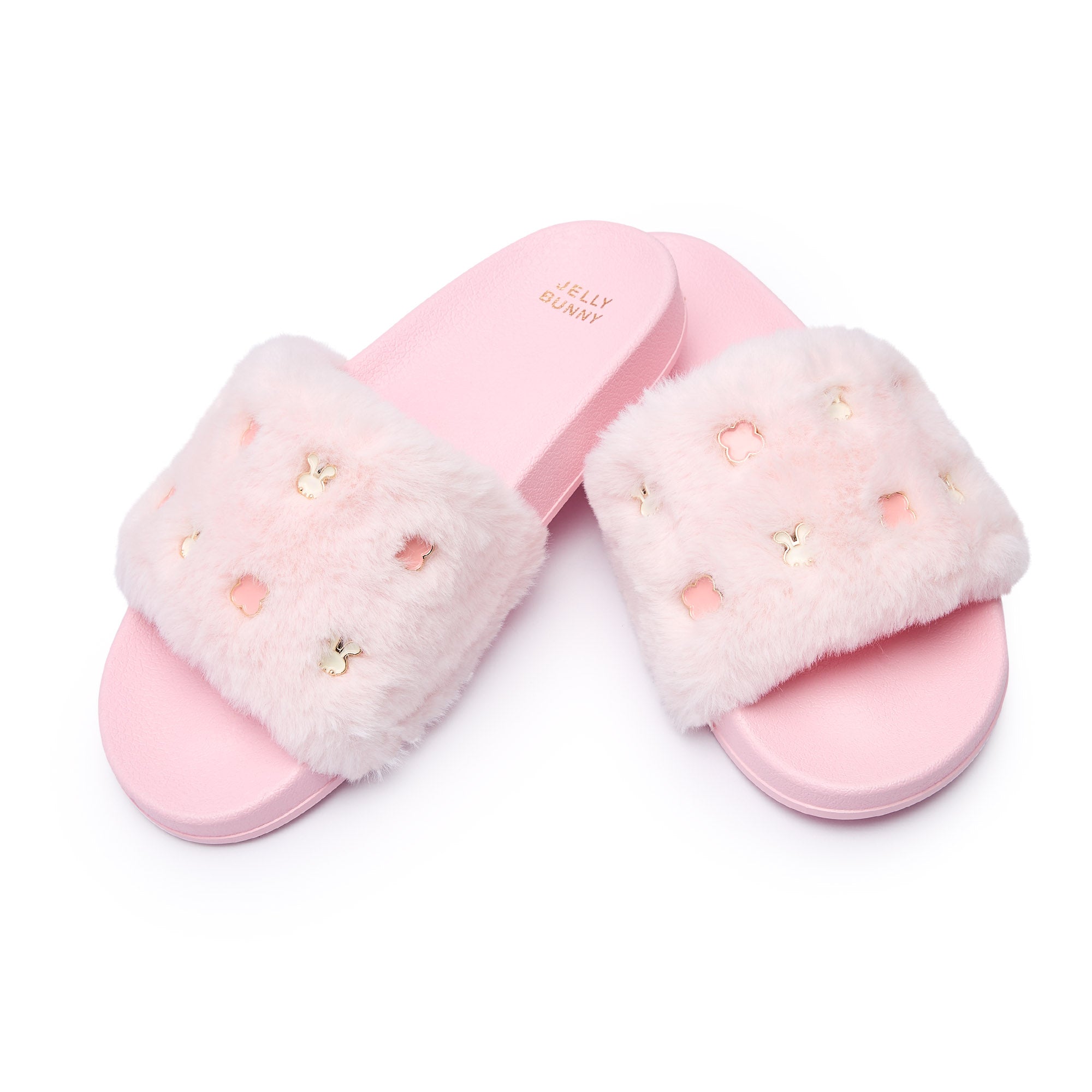 Slide Fur Daba Flat Sandals Light Pink