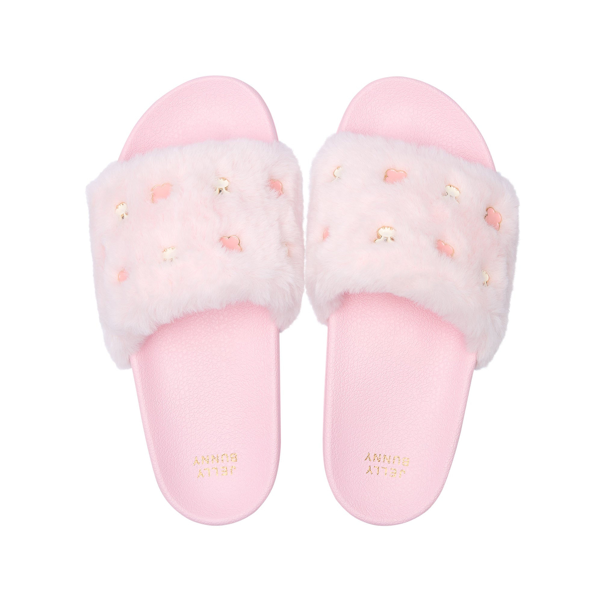 Slide Fur Daba Flat Sandals Light Pink
