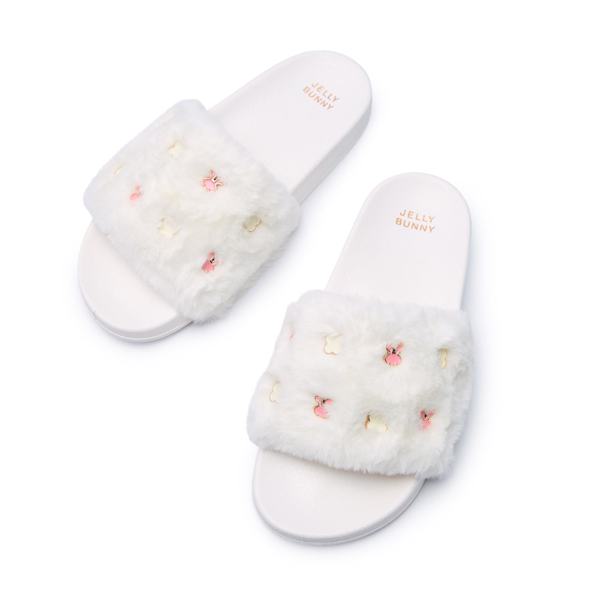 Slide Fur Daba Flat Sandals White
