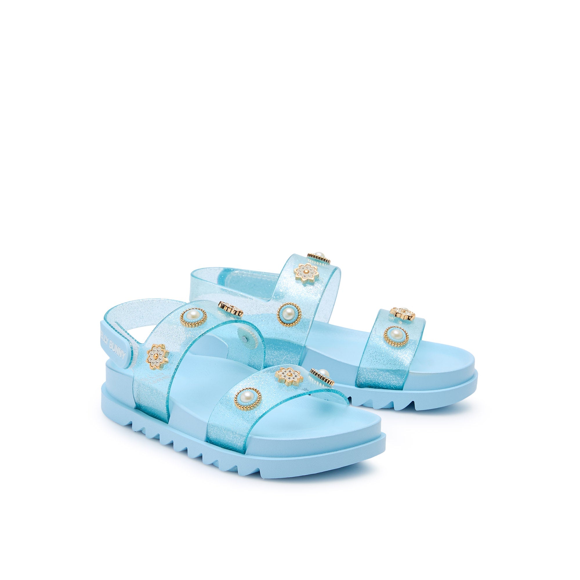 Mini Pele Orbit Platform Sandals For Mini Girls Glitter Blue