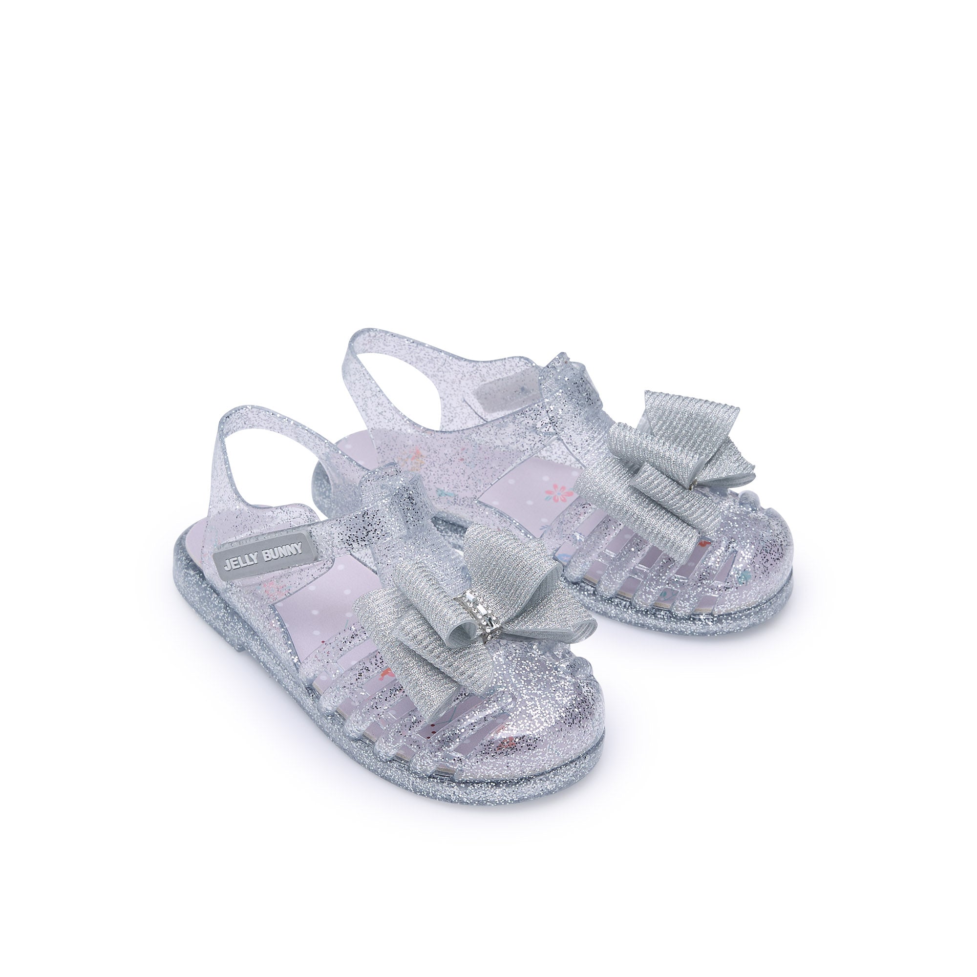 Starfishy Bow Mini For Mini Girls Platform Sandals Glitter Silver