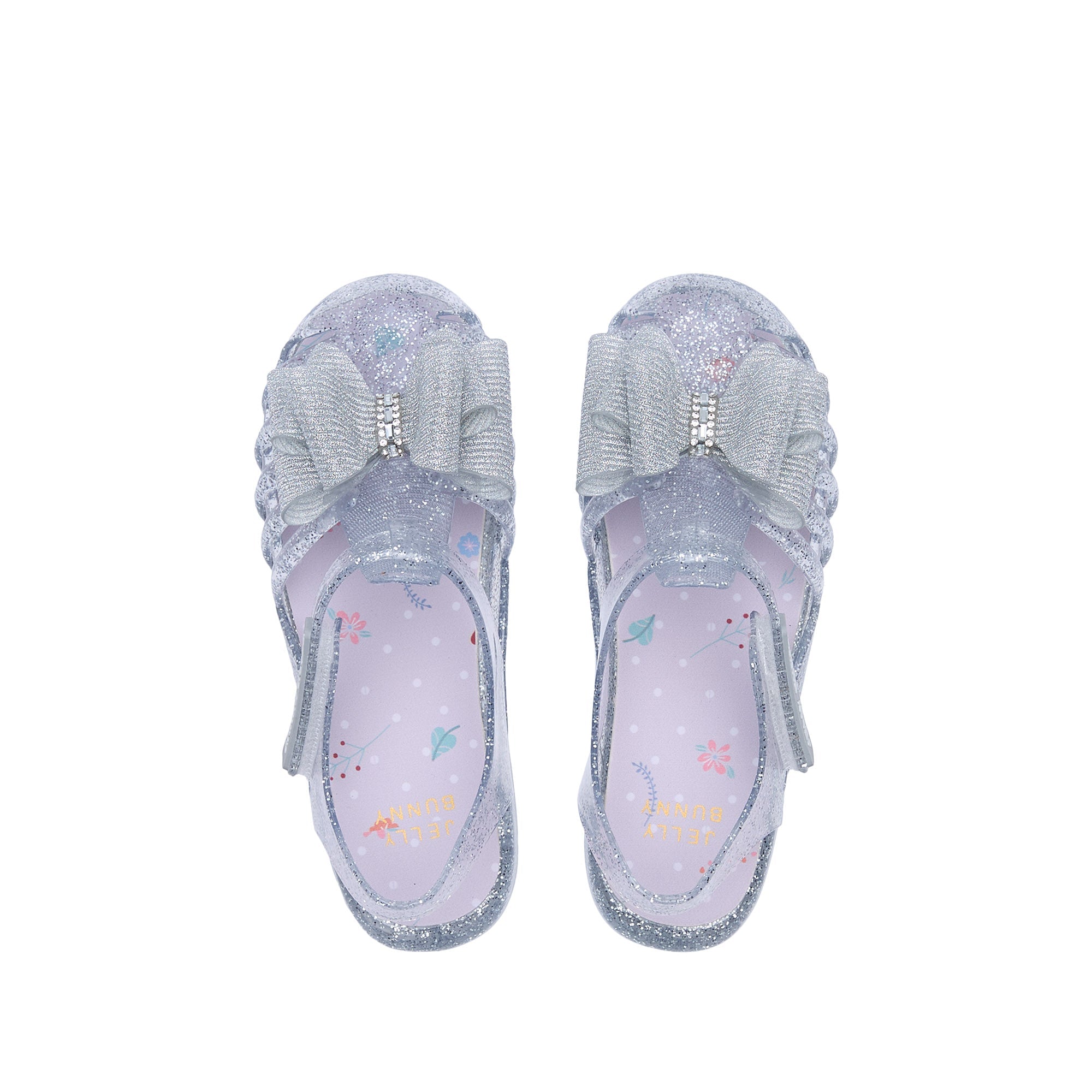 Starfishy Bow Mini For Mini Girls Platform Sandals Glitter Silver
