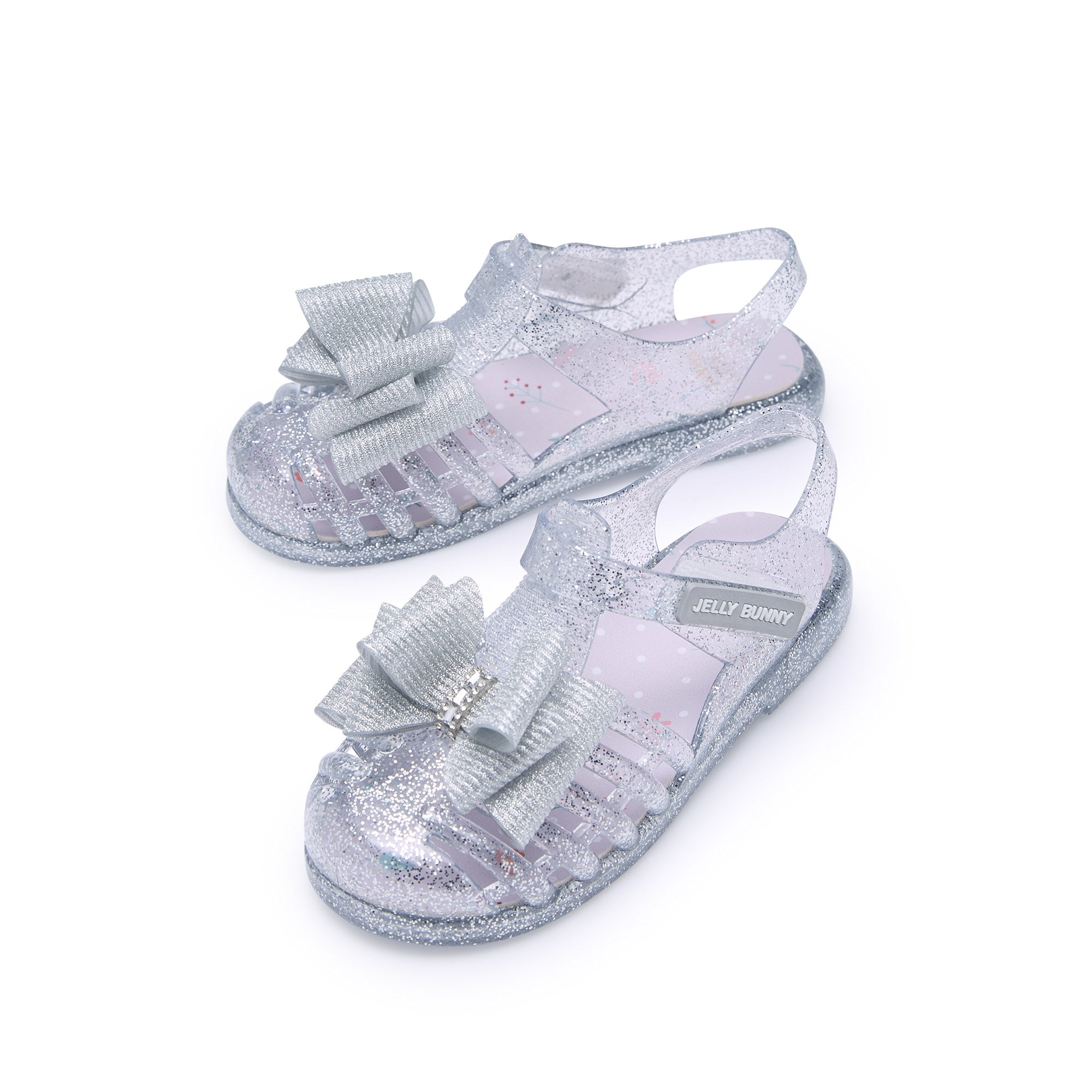 Starfishy Bow Mini For Mini Girls Platform Sandals Glitter Silver