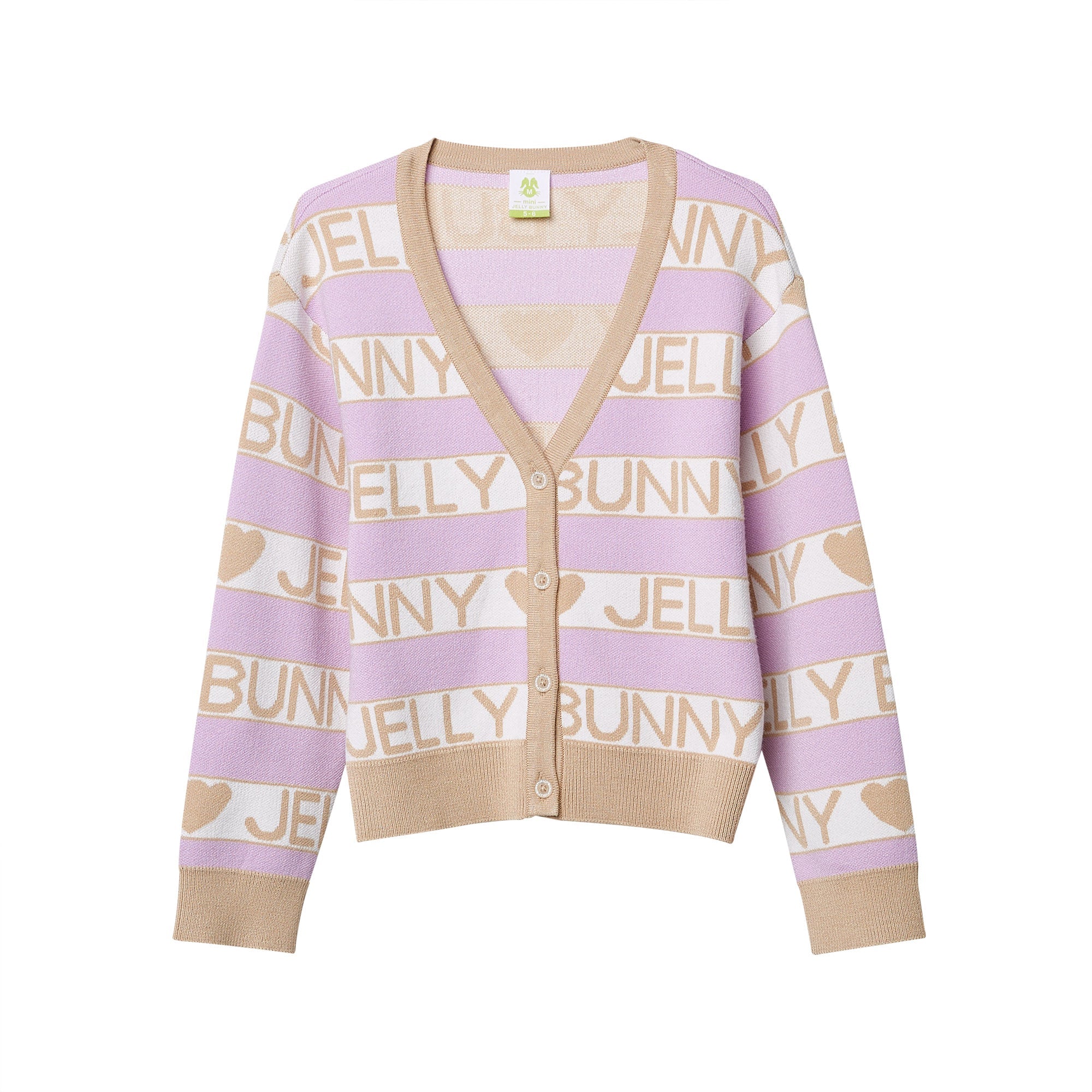 Logo V Neck Long Sleeve Cardigan For Mini Girl