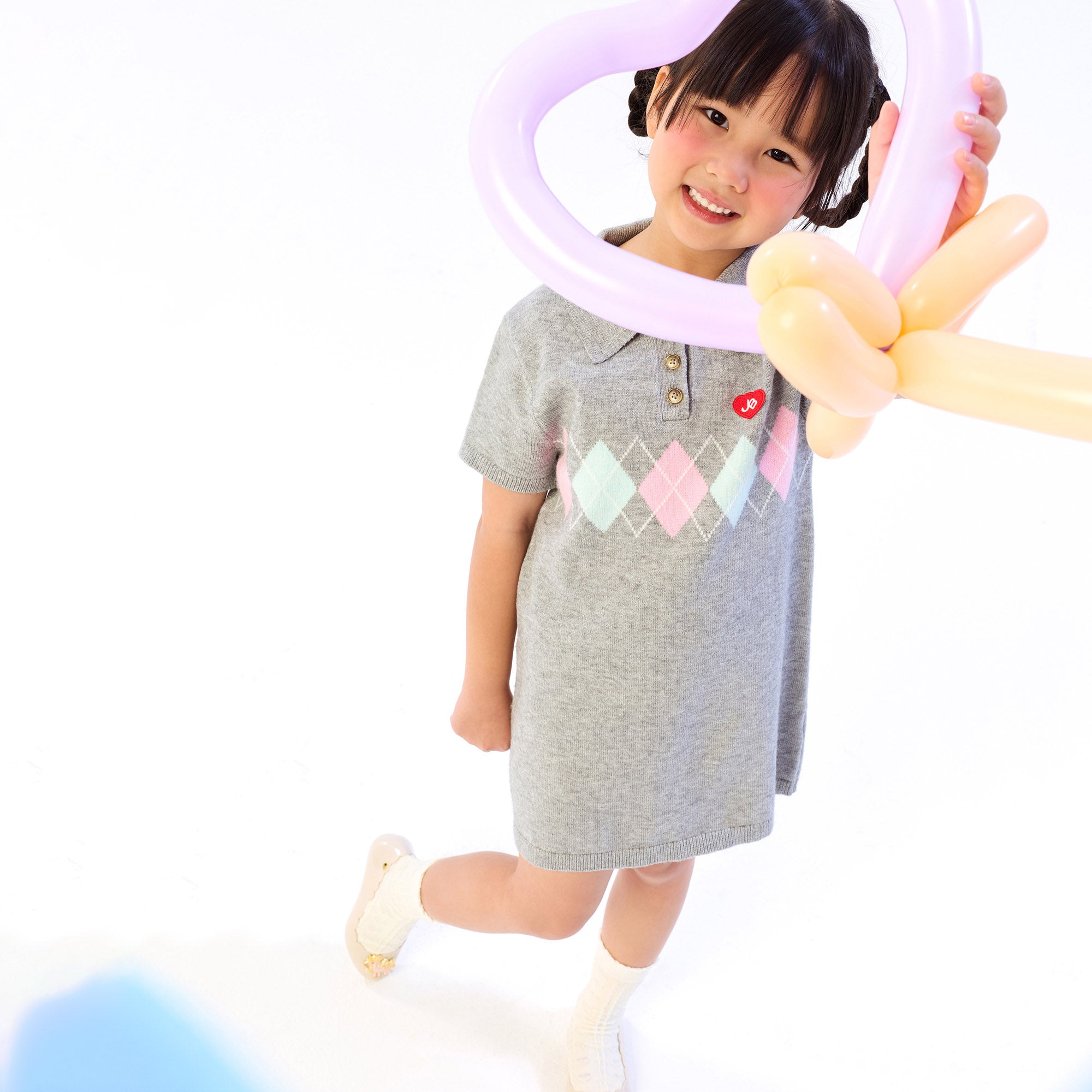 Argyle Polo Mini Dress For Girls