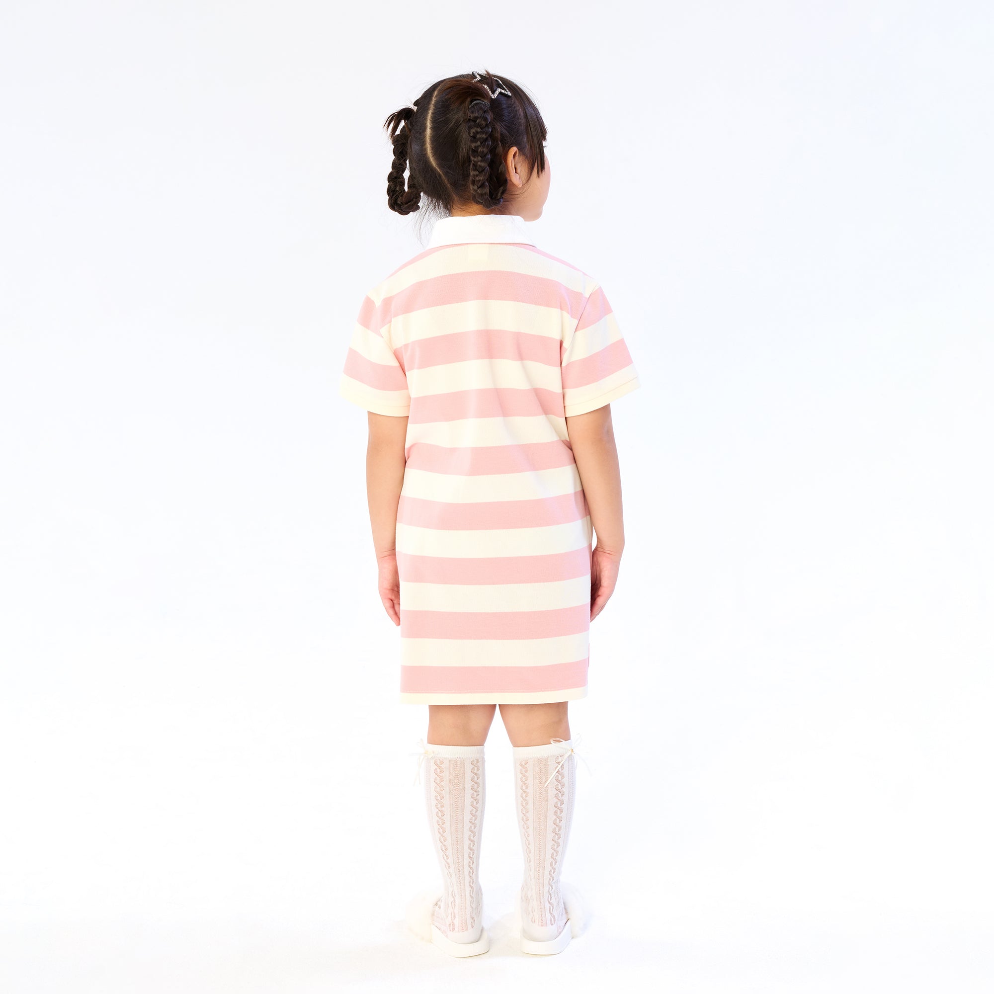 JB Stripe Polo Dress For Mini Girls
