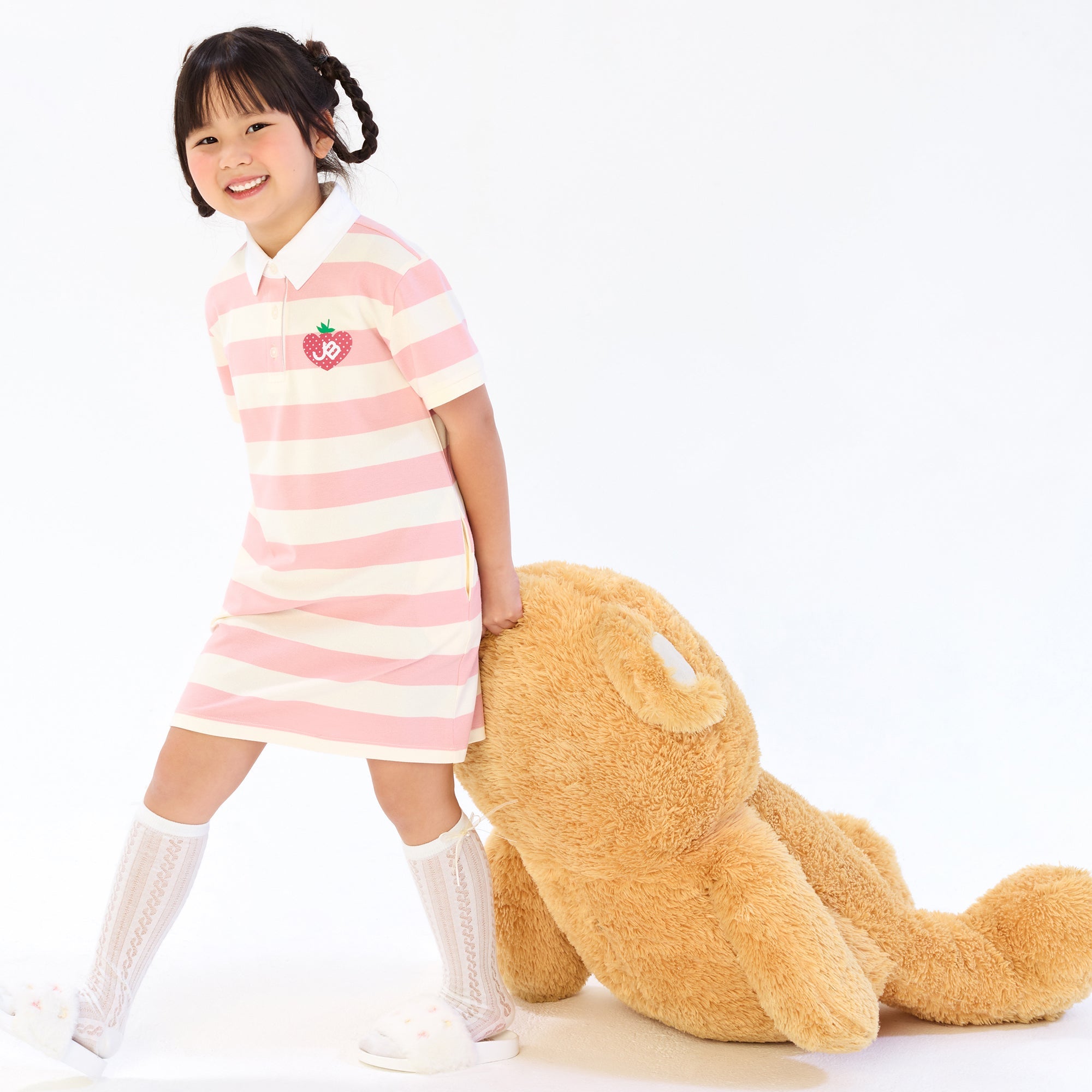 JB Stripe Polo Dress For Mini Girls