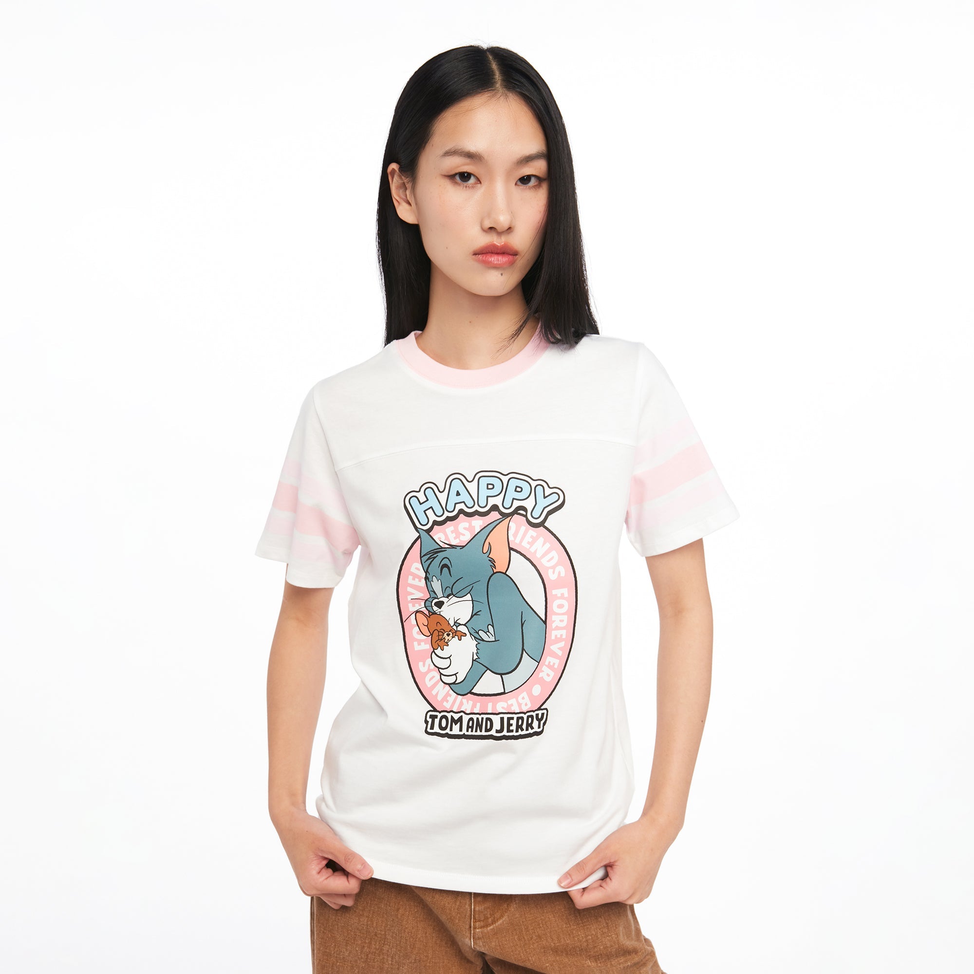 Happy Tom and Jerry T-Shirt White