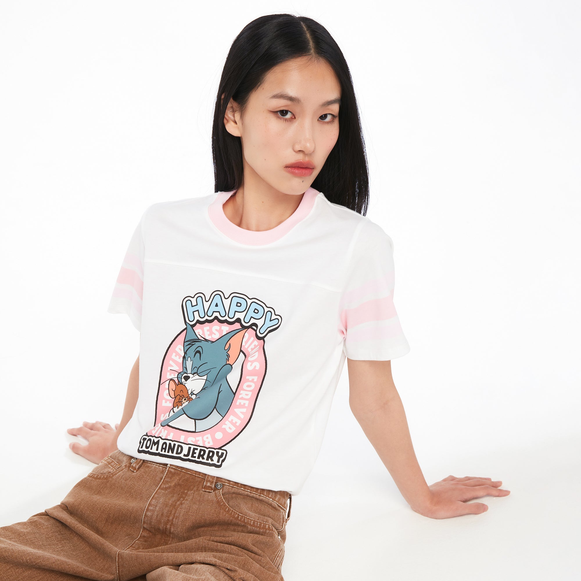 Happy Tom and Jerry T-Shirt White