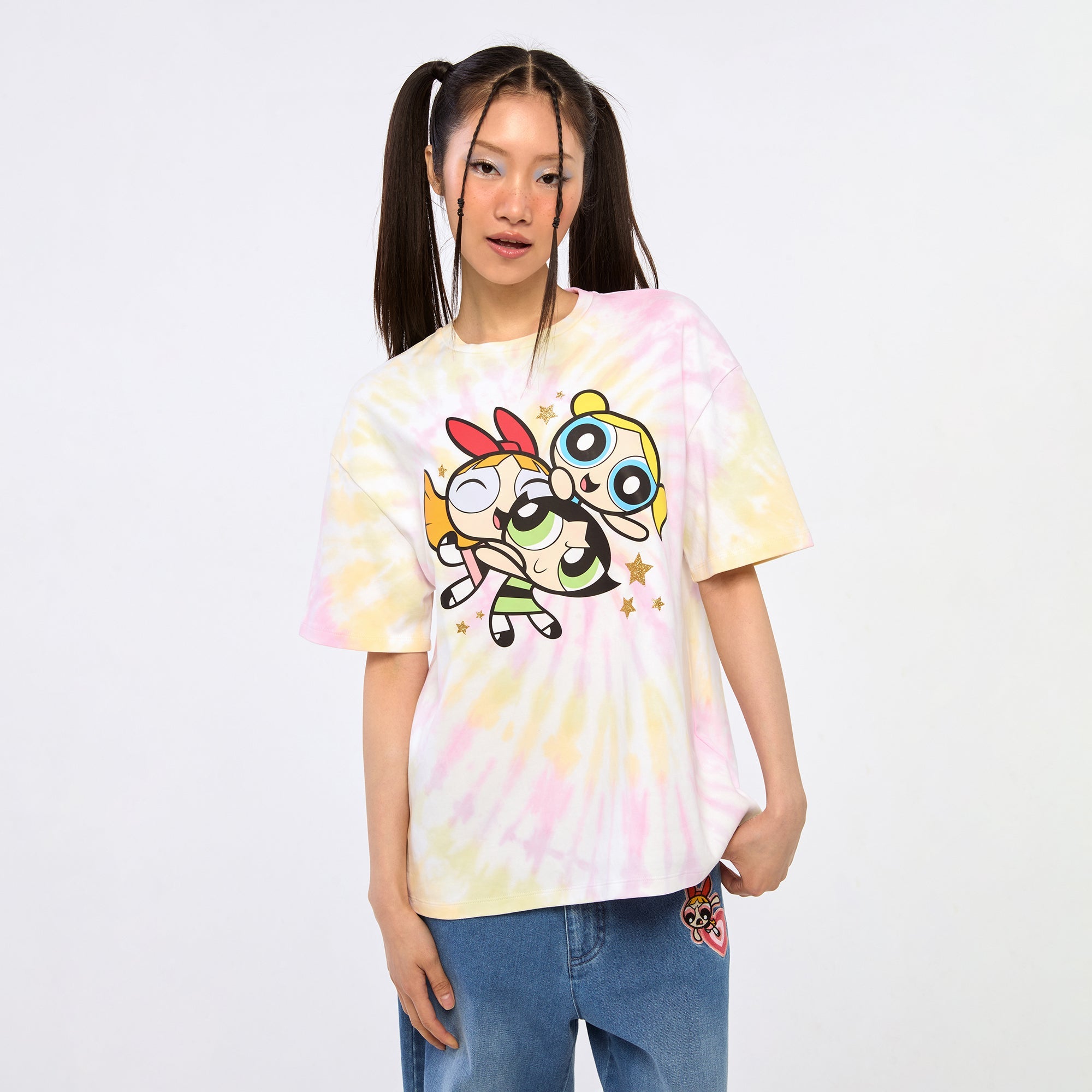 Powerpuff Girls Tie-Dye Crop T-Shirt