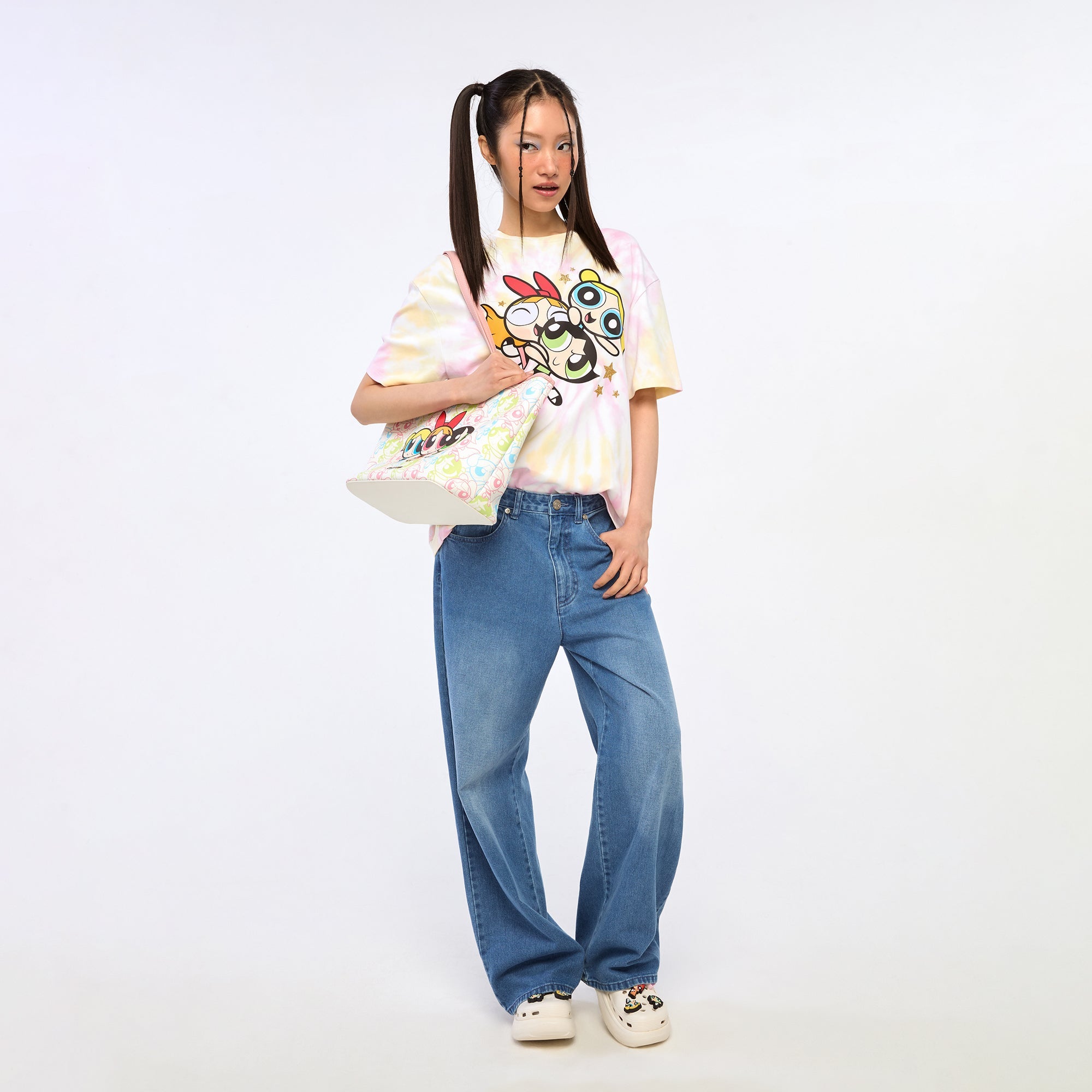 Powerpuff Girls Tie-Dye Crop T-Shirt