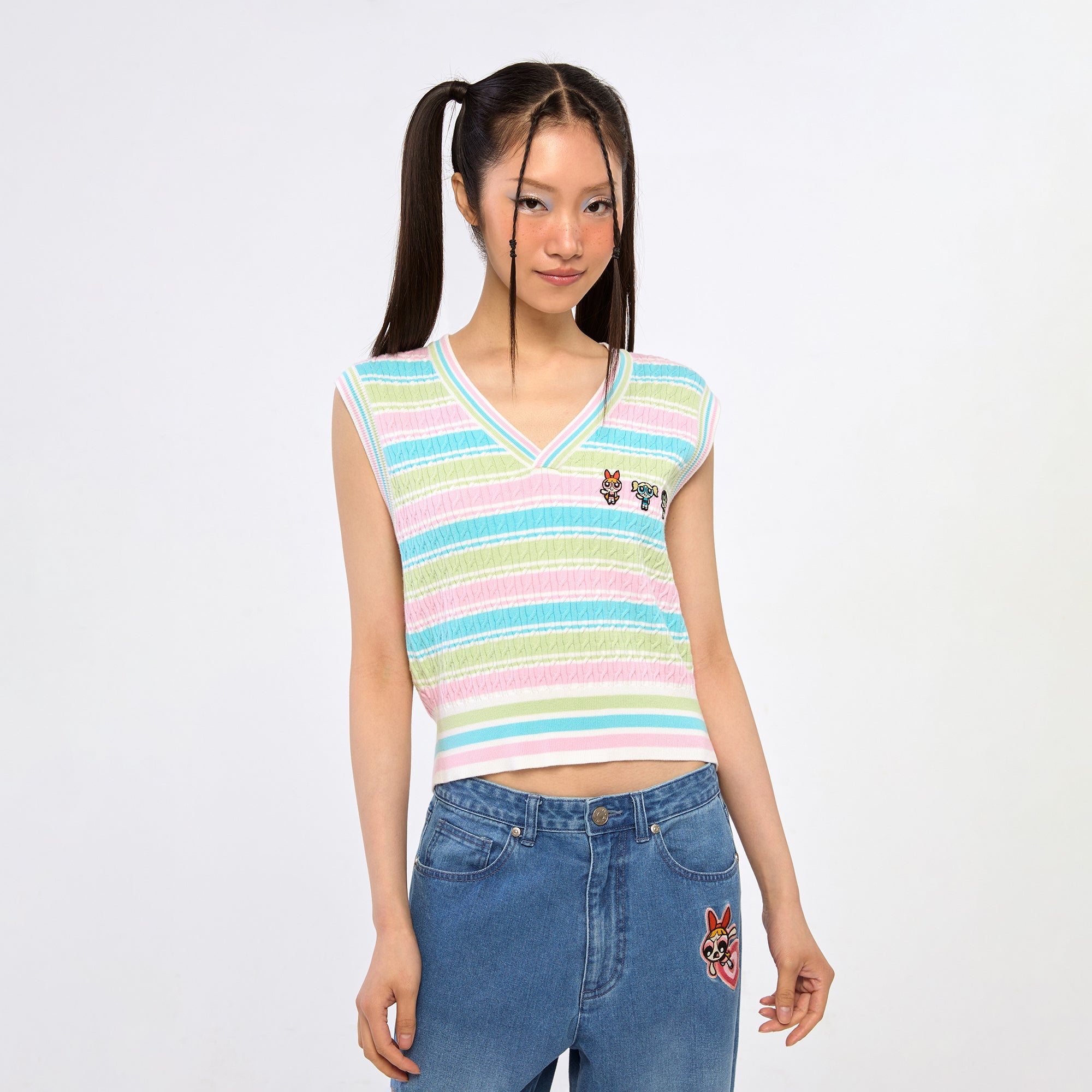 Powerpuff Girls Stripe Knitted Top