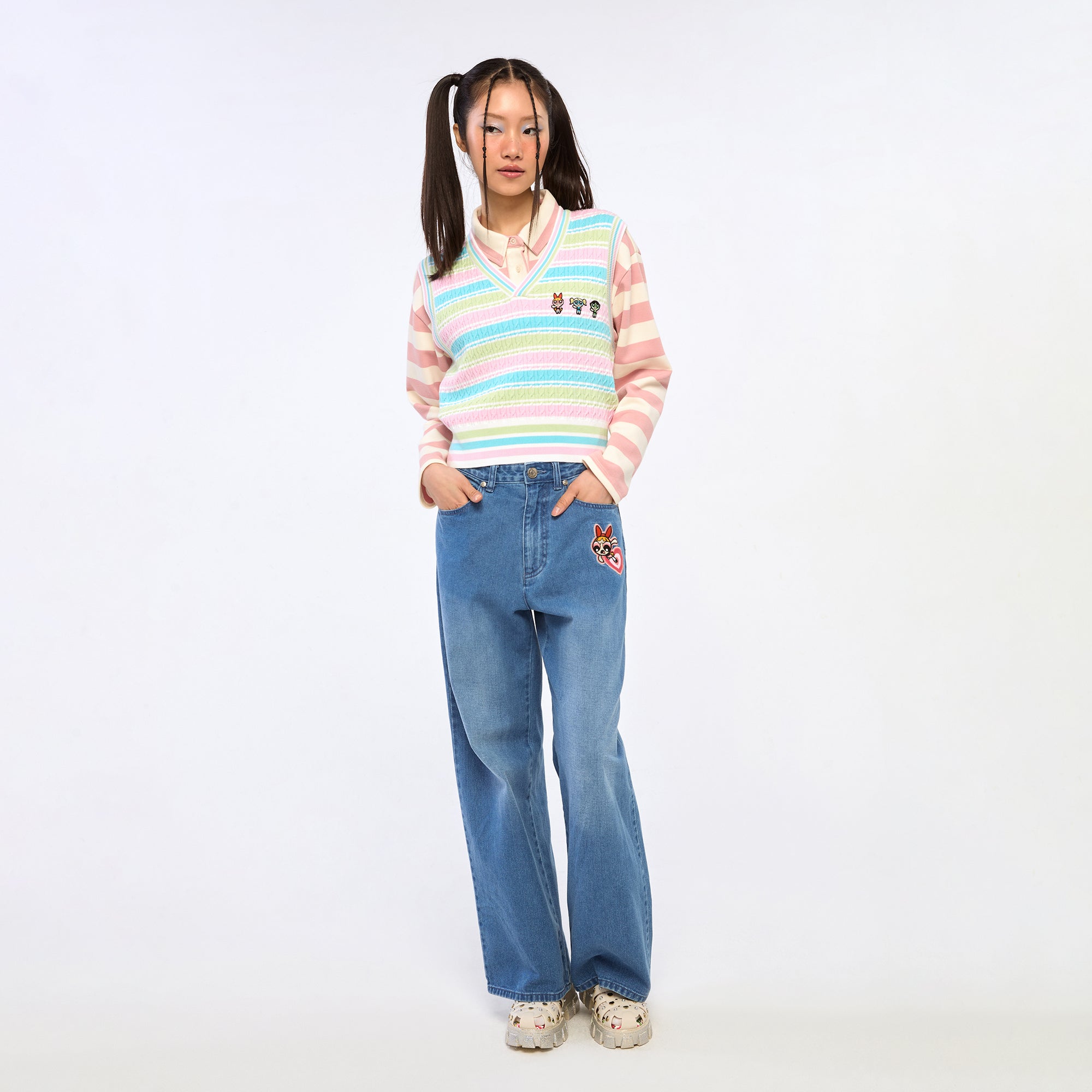 Powerpuff Girls Stripe Knitted Top