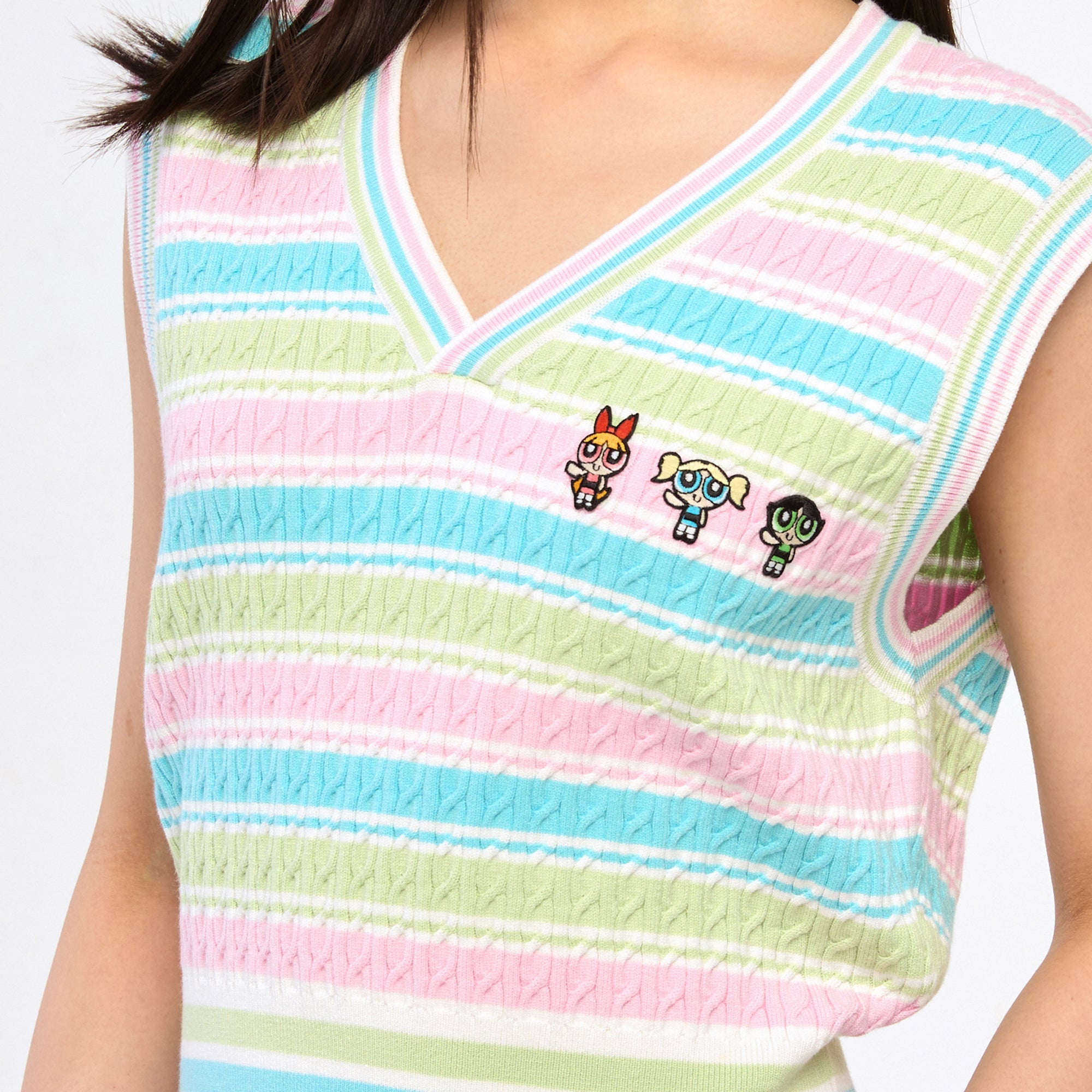 Powerpuff Girls Stripe Knitted Top