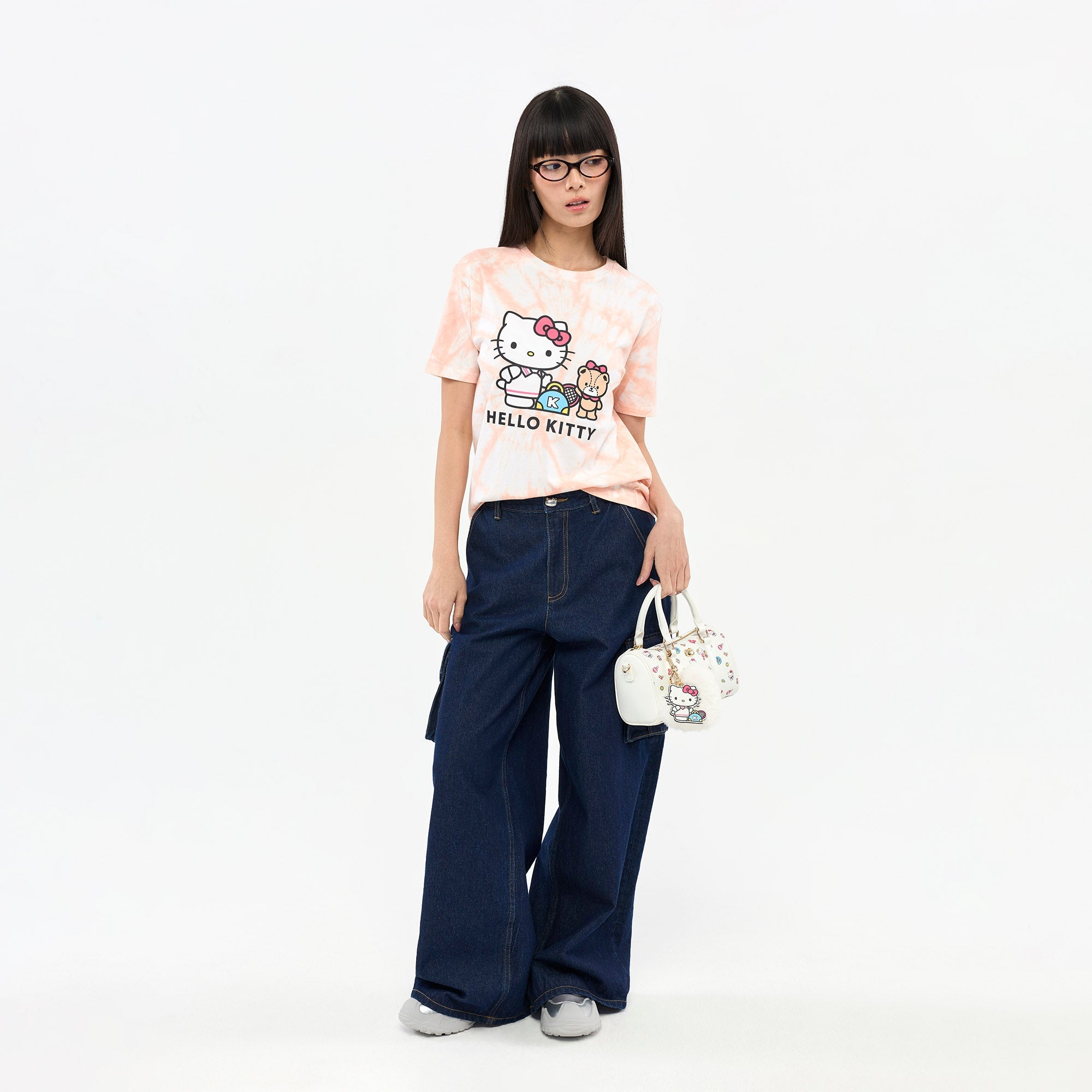 Hello Kitty Tie-Dye Printed T-Shirt Multi Color