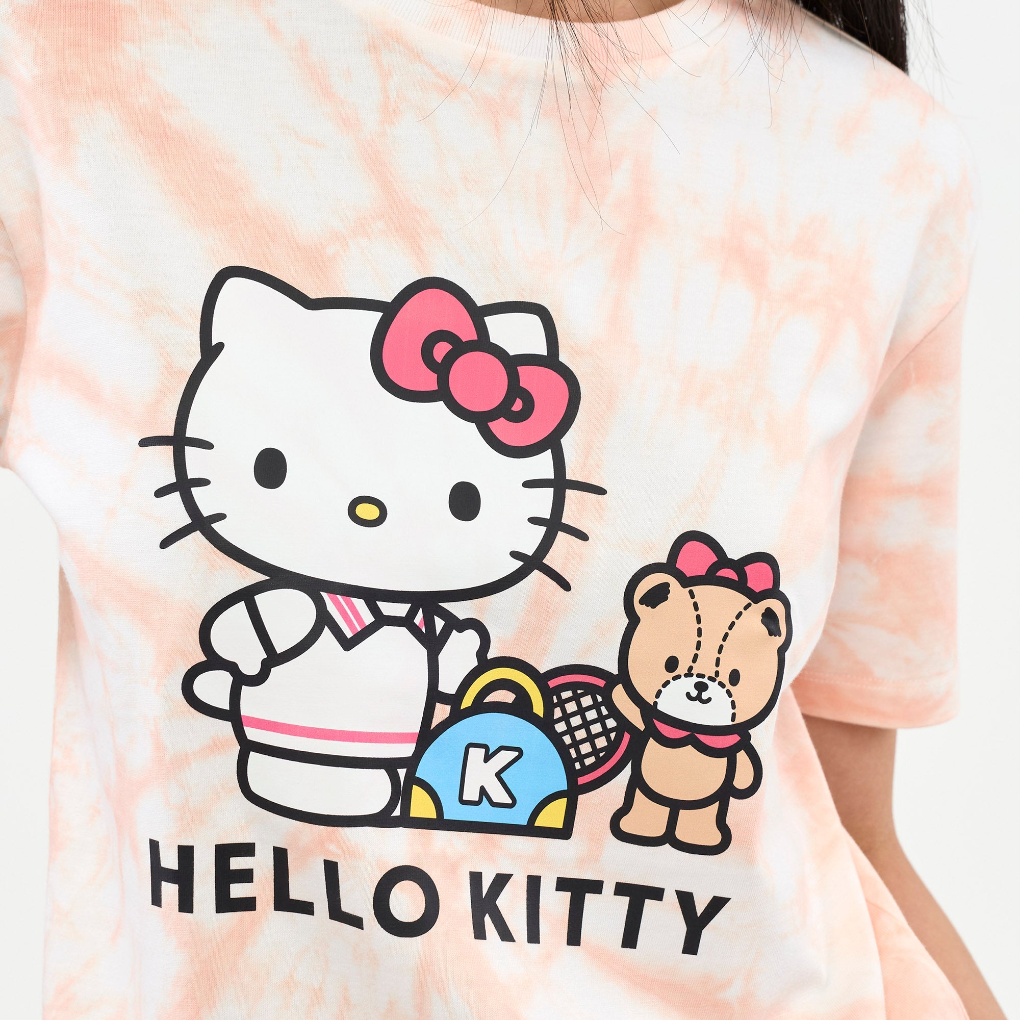 Hello Kitty Tie-Dye Printed T-Shirt Multi Color