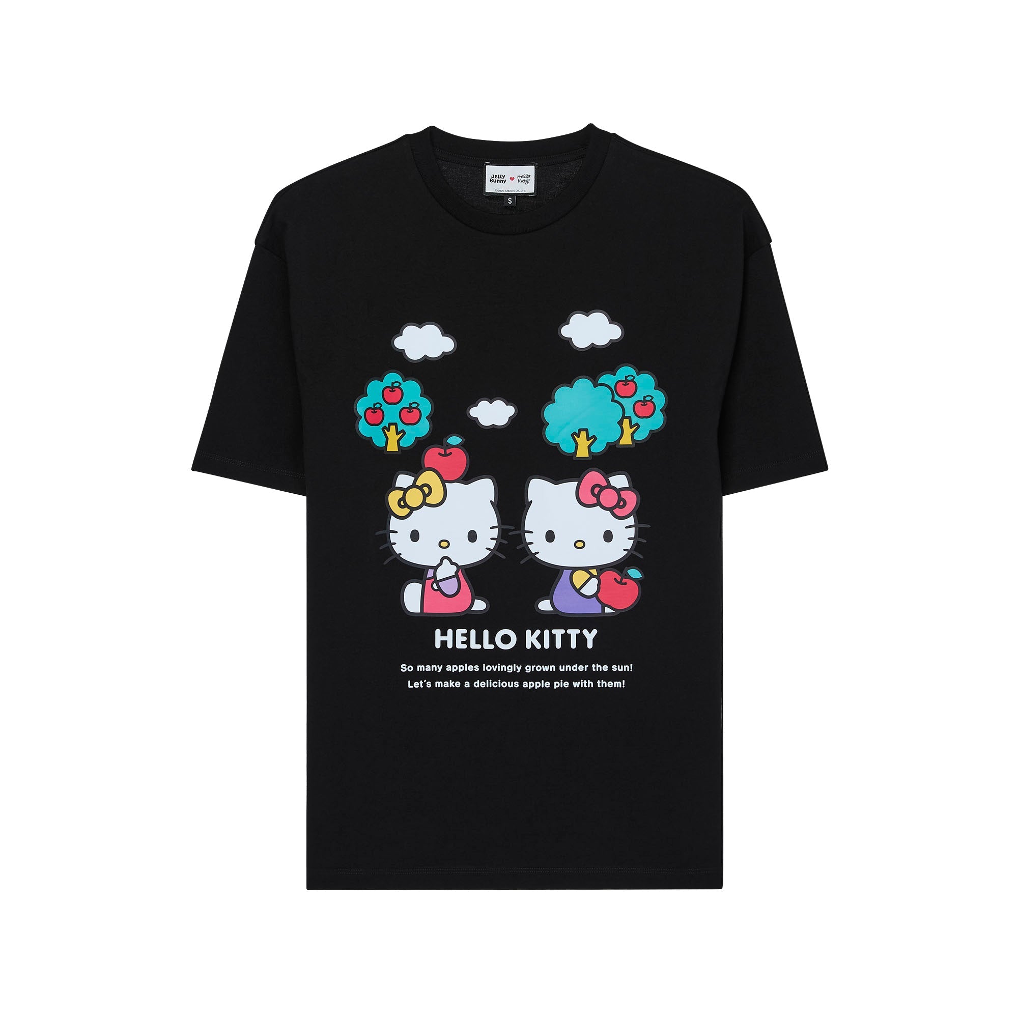 Hello Kitty Twin Graphic Printed T-Shirt Black