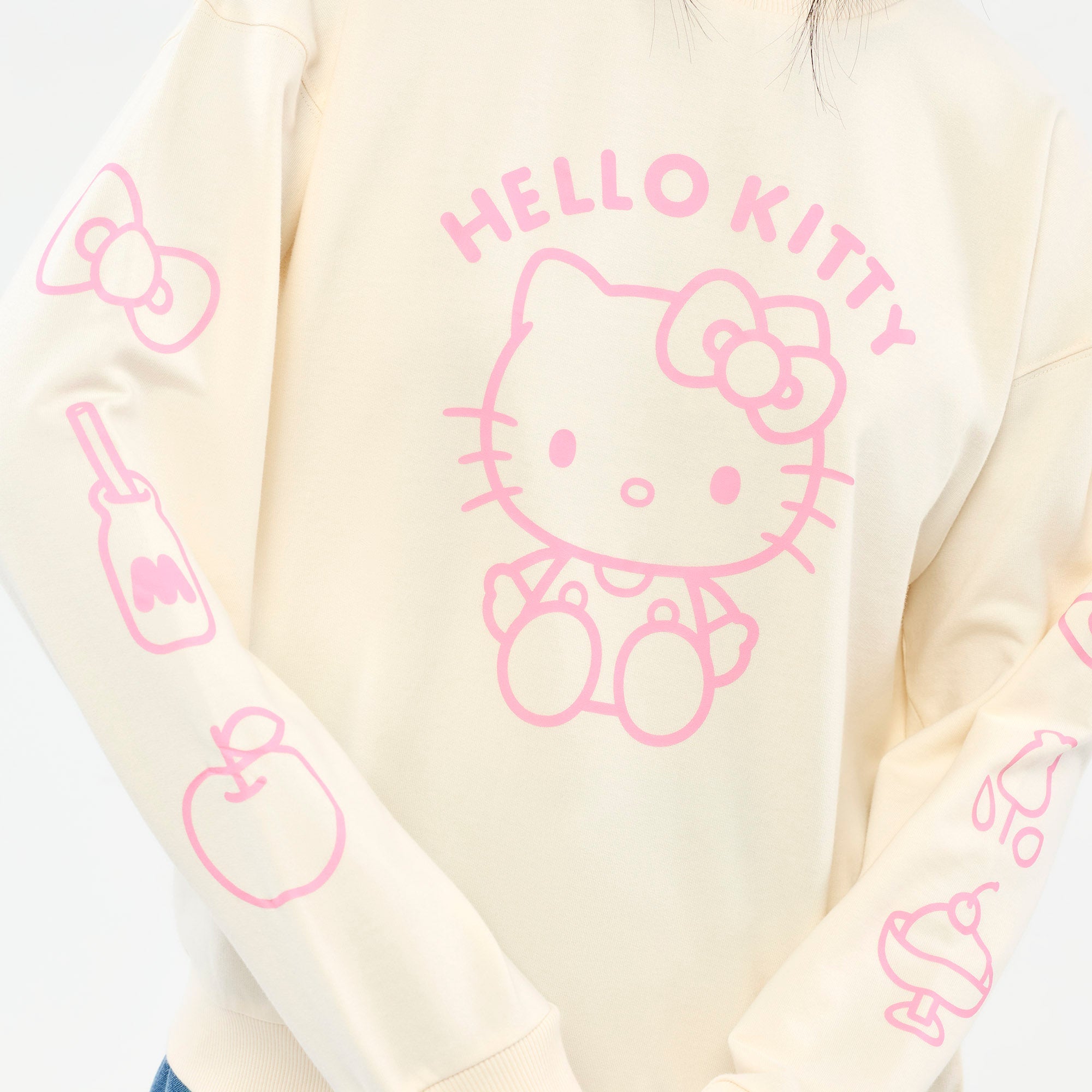 Hello Kitty Graphic Printed Pullover Cream
