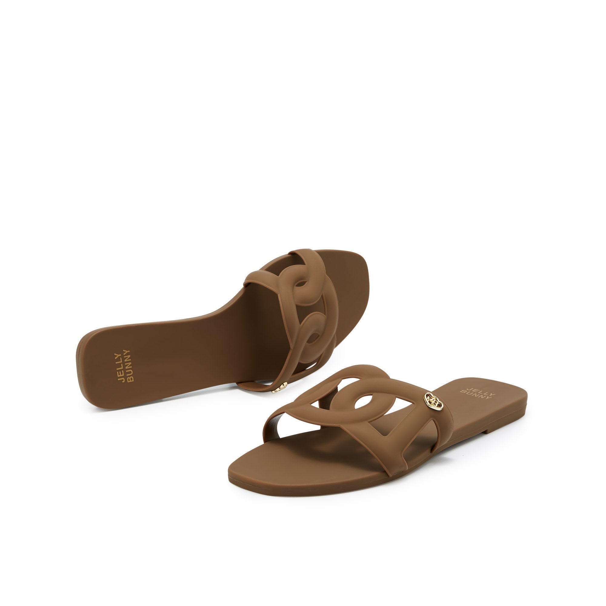 Grease Glis Flat Sandals Brown