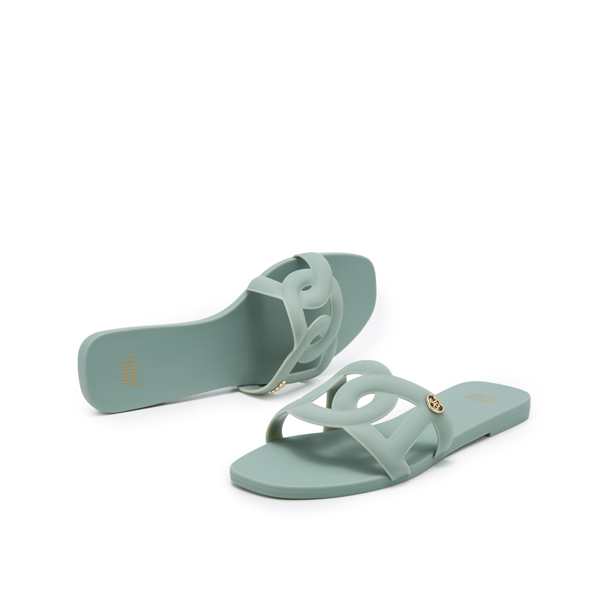 Grease Glis Flat Sandals Green