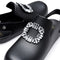 Belinda Crystal Square Flats Sandals