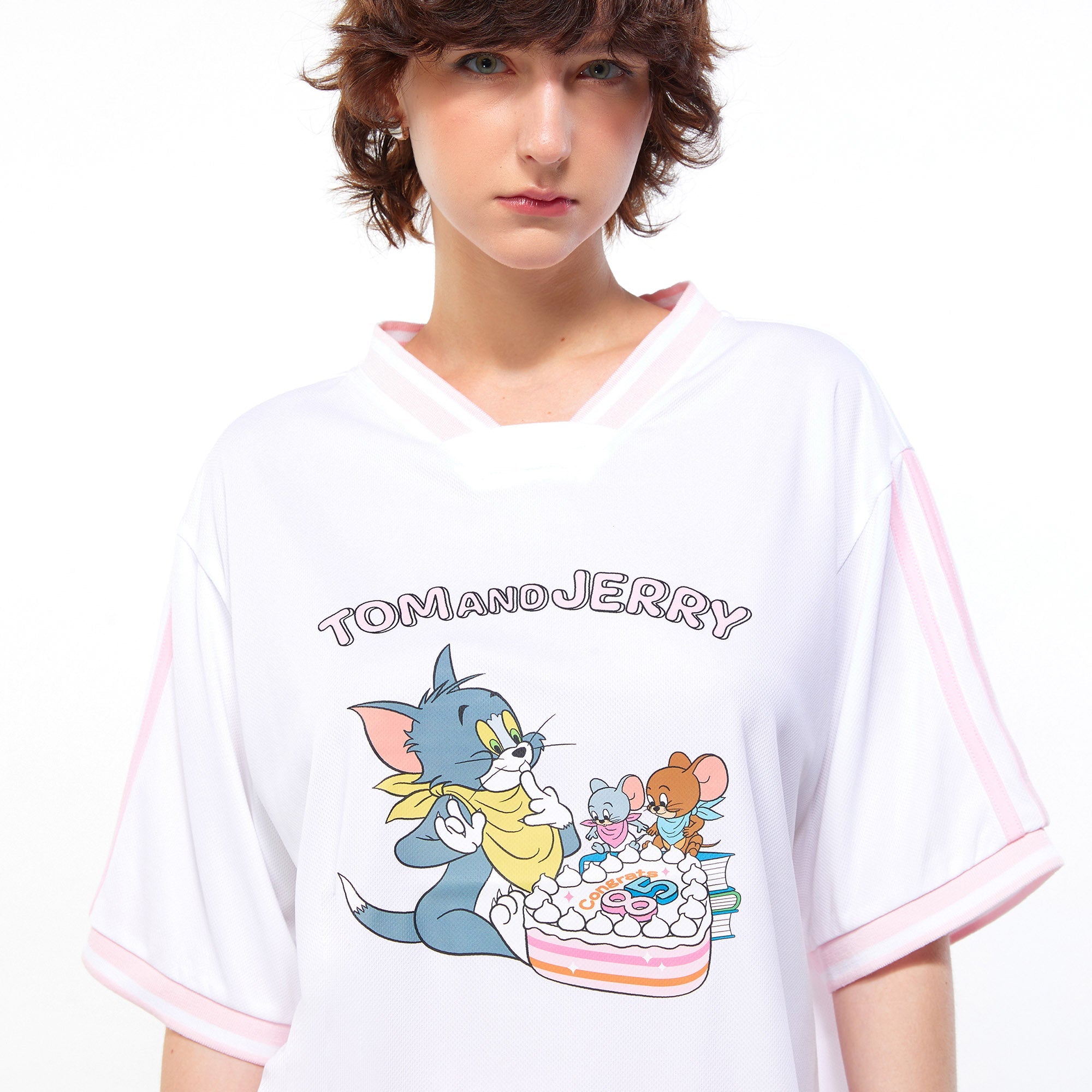 Happy 85Th Birthday Tom and Jerry Baseball Jersey White