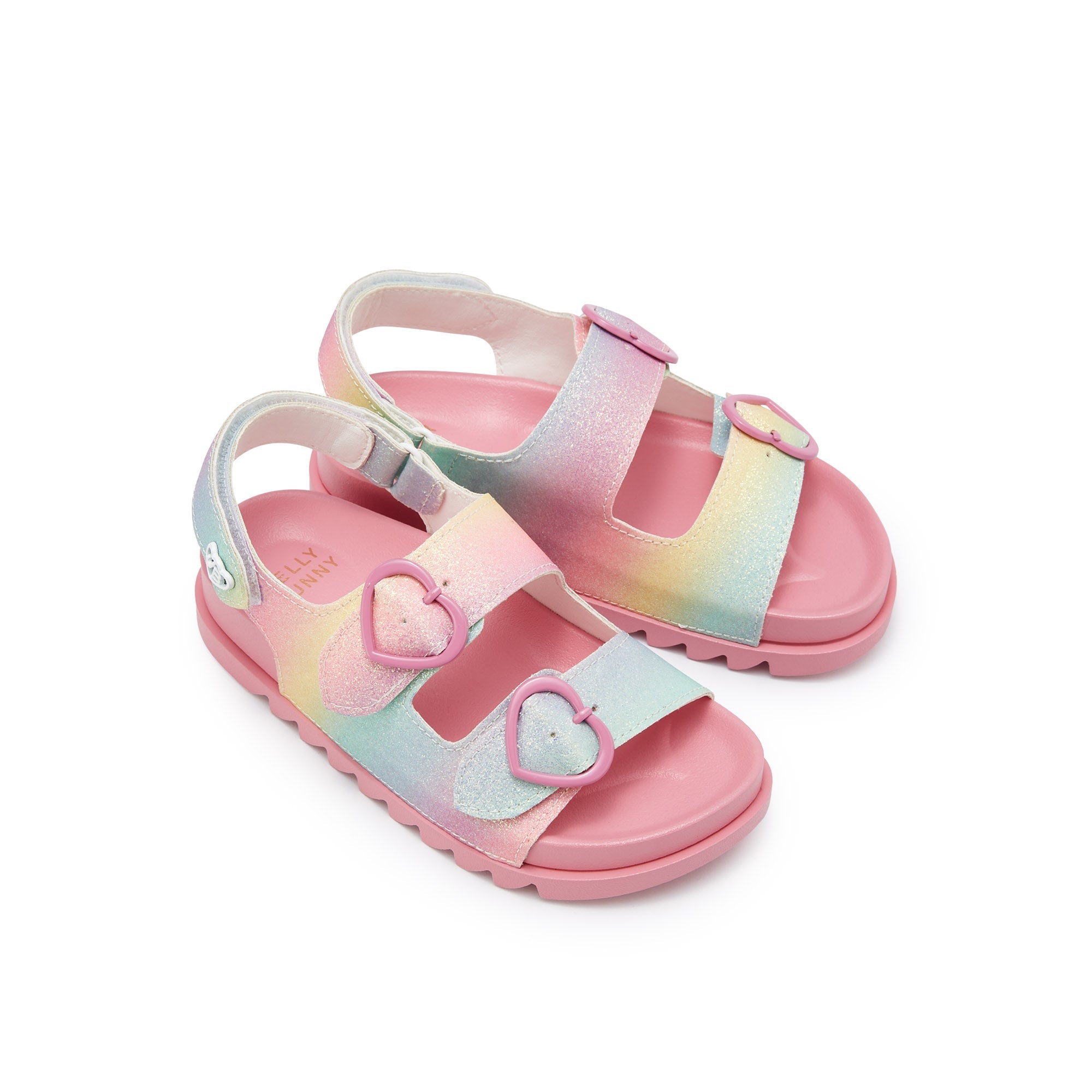 Mini Sporty Rainbow Flat Slingbacks For Girls Pink